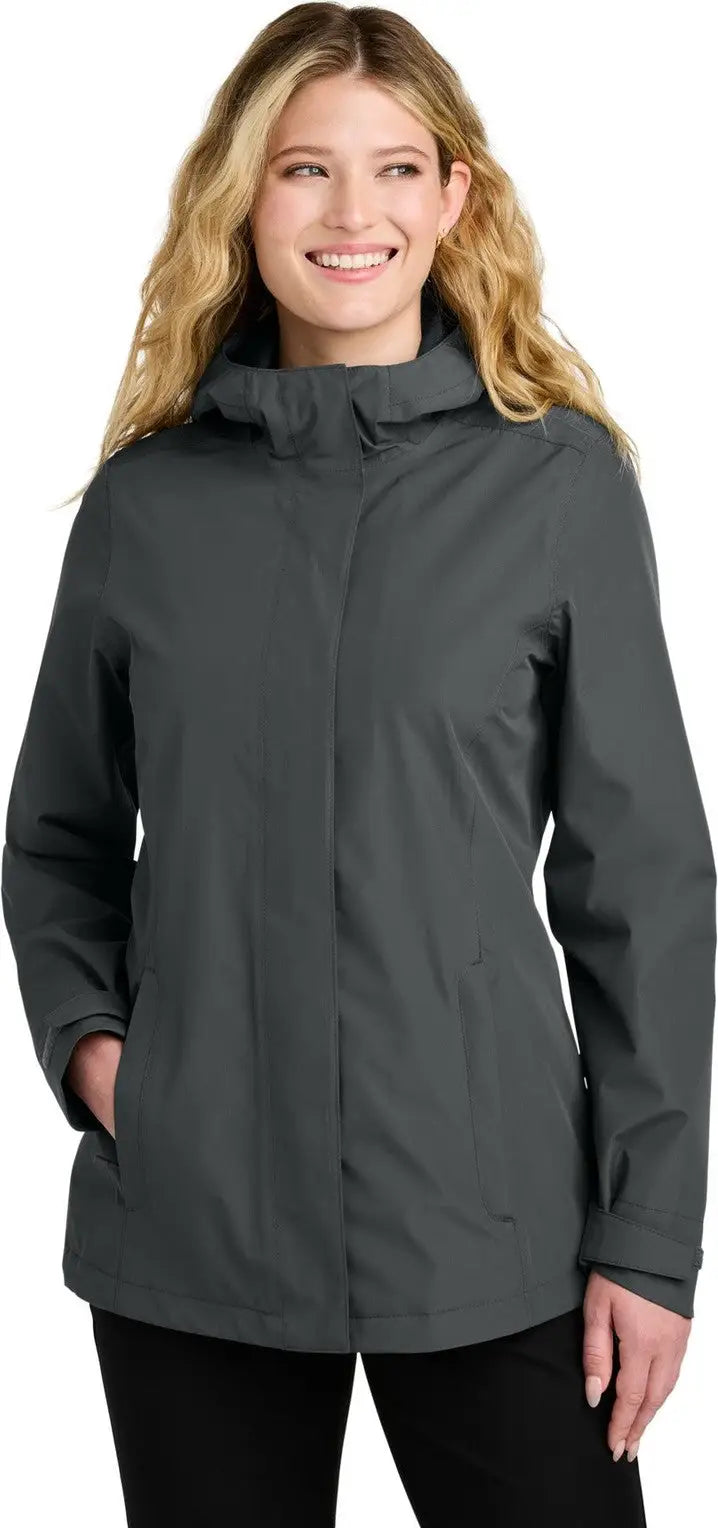 Port Authority L714 Women’s C-free Rain Jacket - Gray Steel