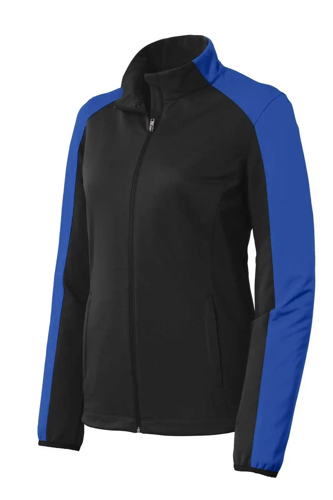 Port Authority L718 Ladies Active Colorblock Soft Shell Jacket - Deep Black True Royal