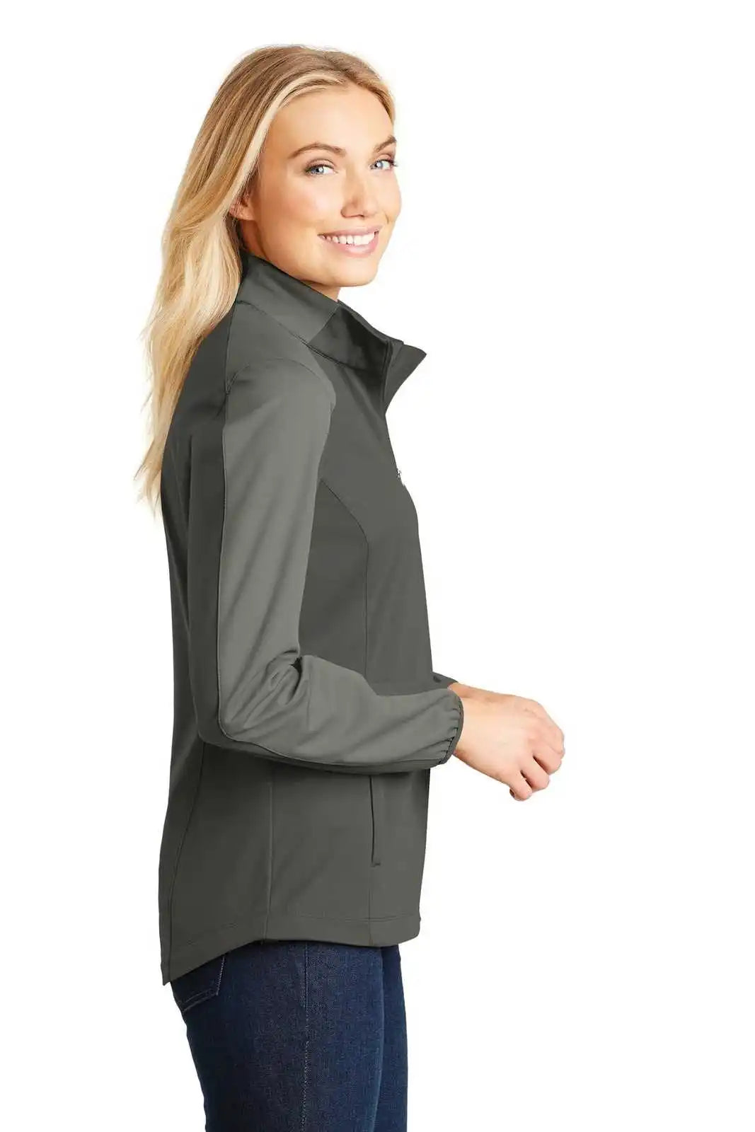 Port Authority L718 Ladies Active Colorblock Soft Shell Jacket - Gray Steel Rogue