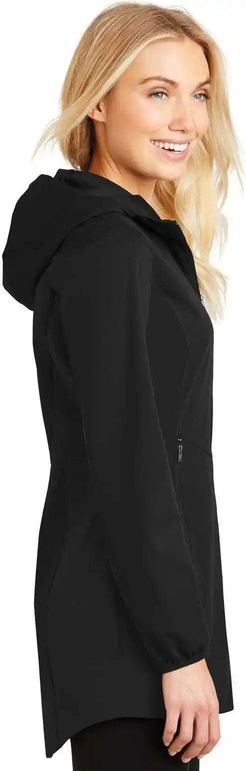 Port Authority L719 Ladies Active Hooded Soft Shell Jacket Deep Black