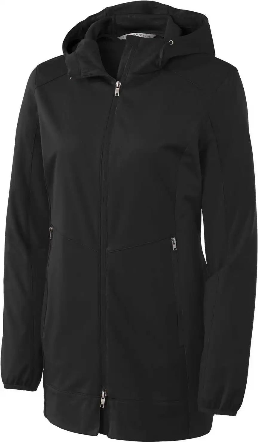 Port Authority L719 Ladies Active Hooded Soft Shell Jacket Deep Black