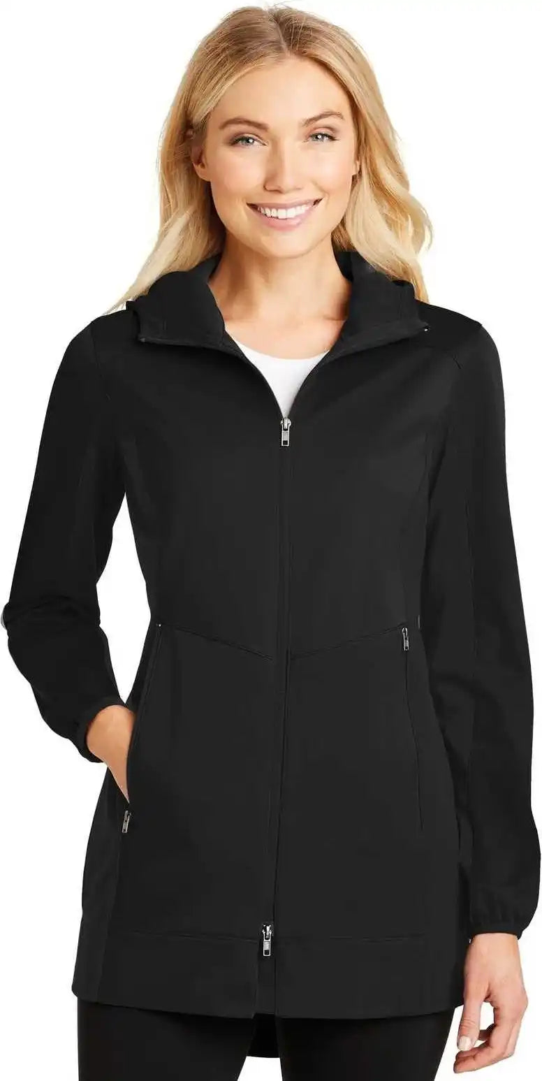 Port Authority L719 Ladies Active Hooded Soft Shell Jacket Deep Black