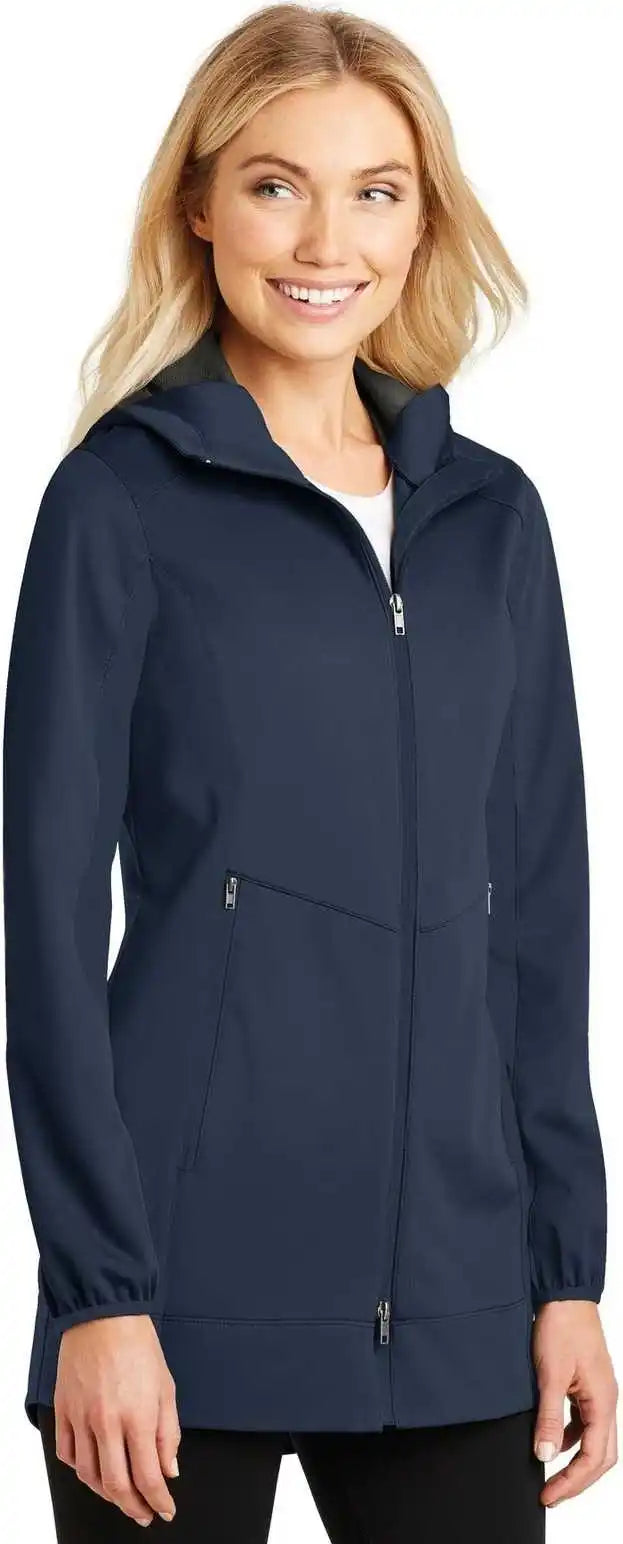 Port Authority L719 Ladies Active Hooded Soft Shell Jacket - Dress Blue Navy