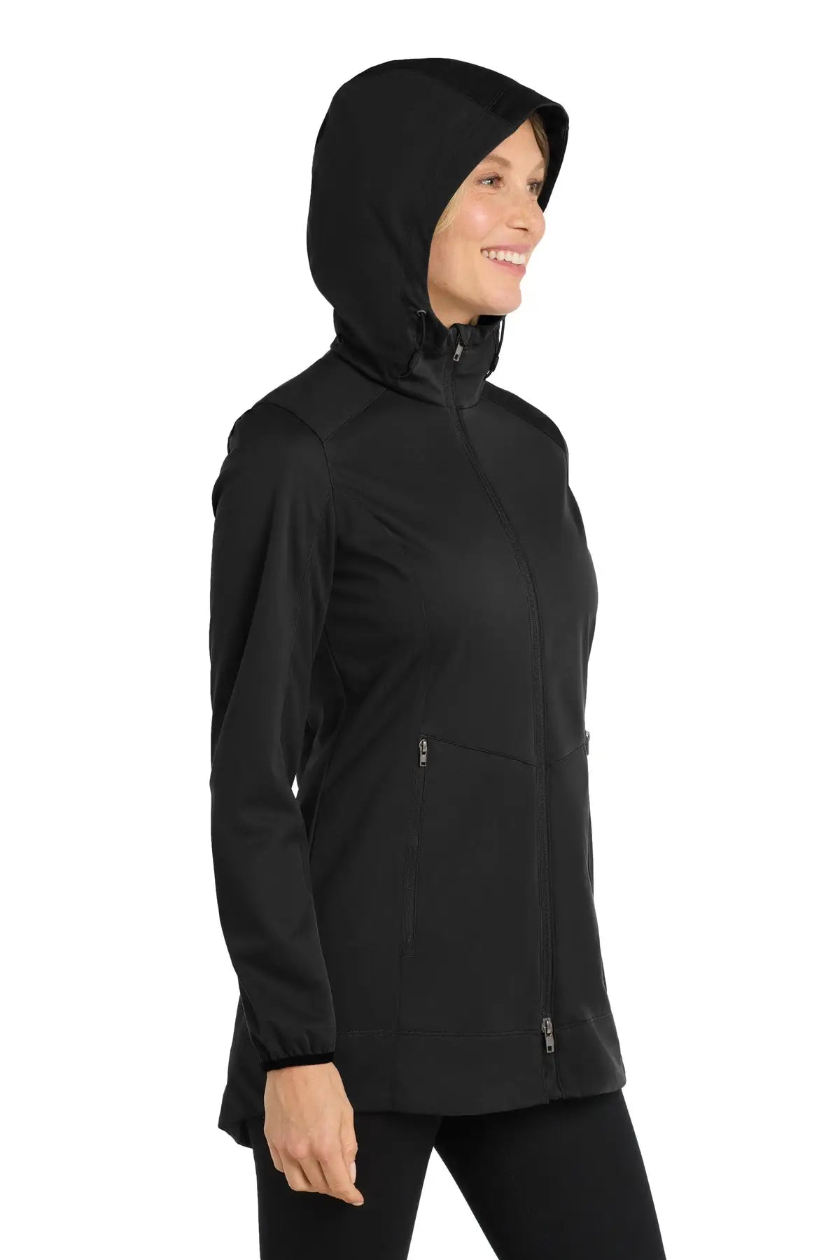 Port Authority L719 Women’s Active Hooded Soft Shell Jacket - Deep Black