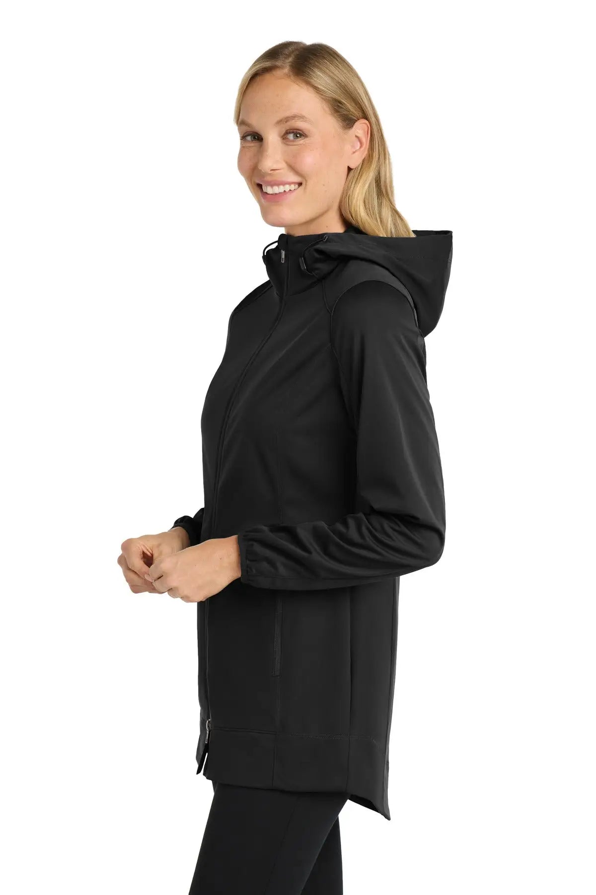 Port Authority L719 Women’s Active Hooded Soft Shell Jacket - Deep Black