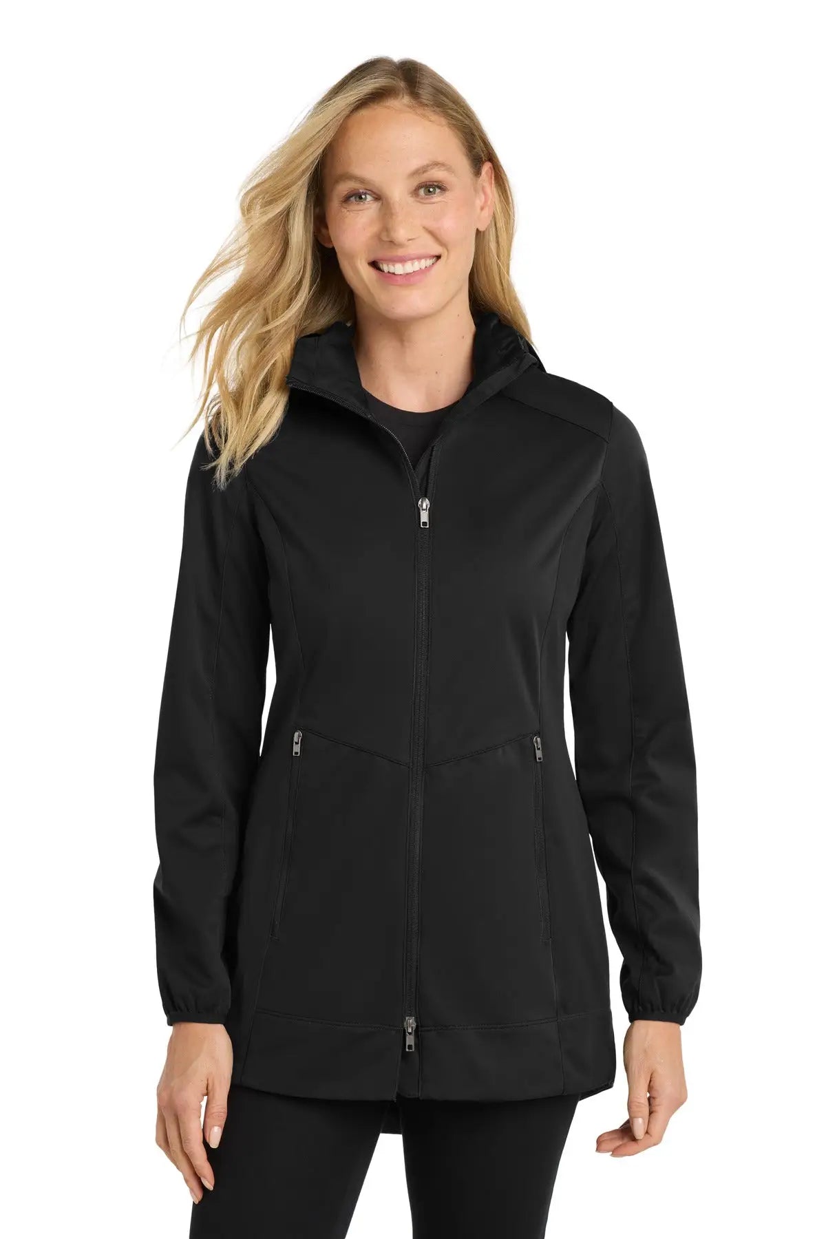 Port Authority L719 Women’s Active Hooded Soft Shell Jacket - Deep Black
