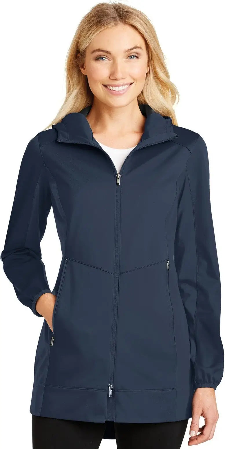Port Authority L719 Women’s Active Hooded Soft Shell Jacket - Dress Blue Navy - Ladies Xs