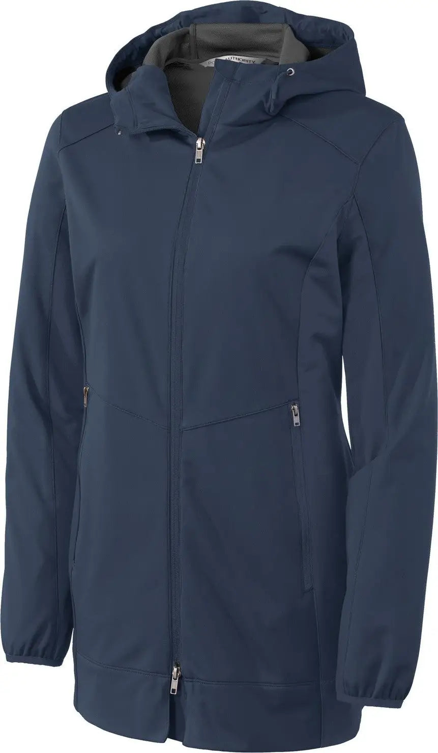 Port Authority L719 Women’s Active Hooded Soft Shell Jacket - Dress Blue Navy