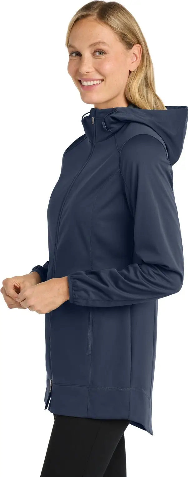 Port Authority L719 Women’s Active Hooded Soft Shell Jacket - Dress Blue Navy