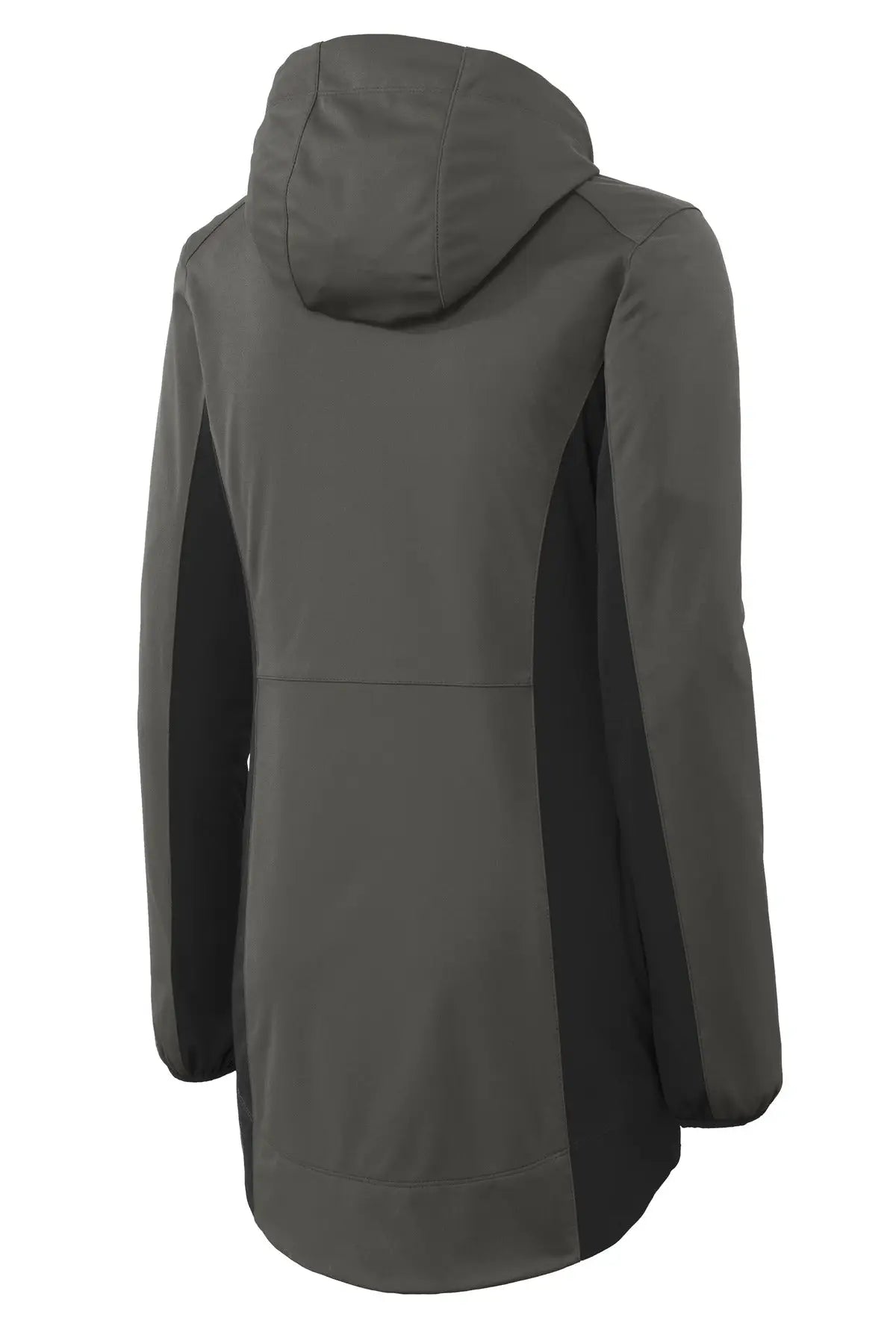 Port Authority L719 Women’s Active Hooded Soft Shell Jacket - Gray Steel Deep Black