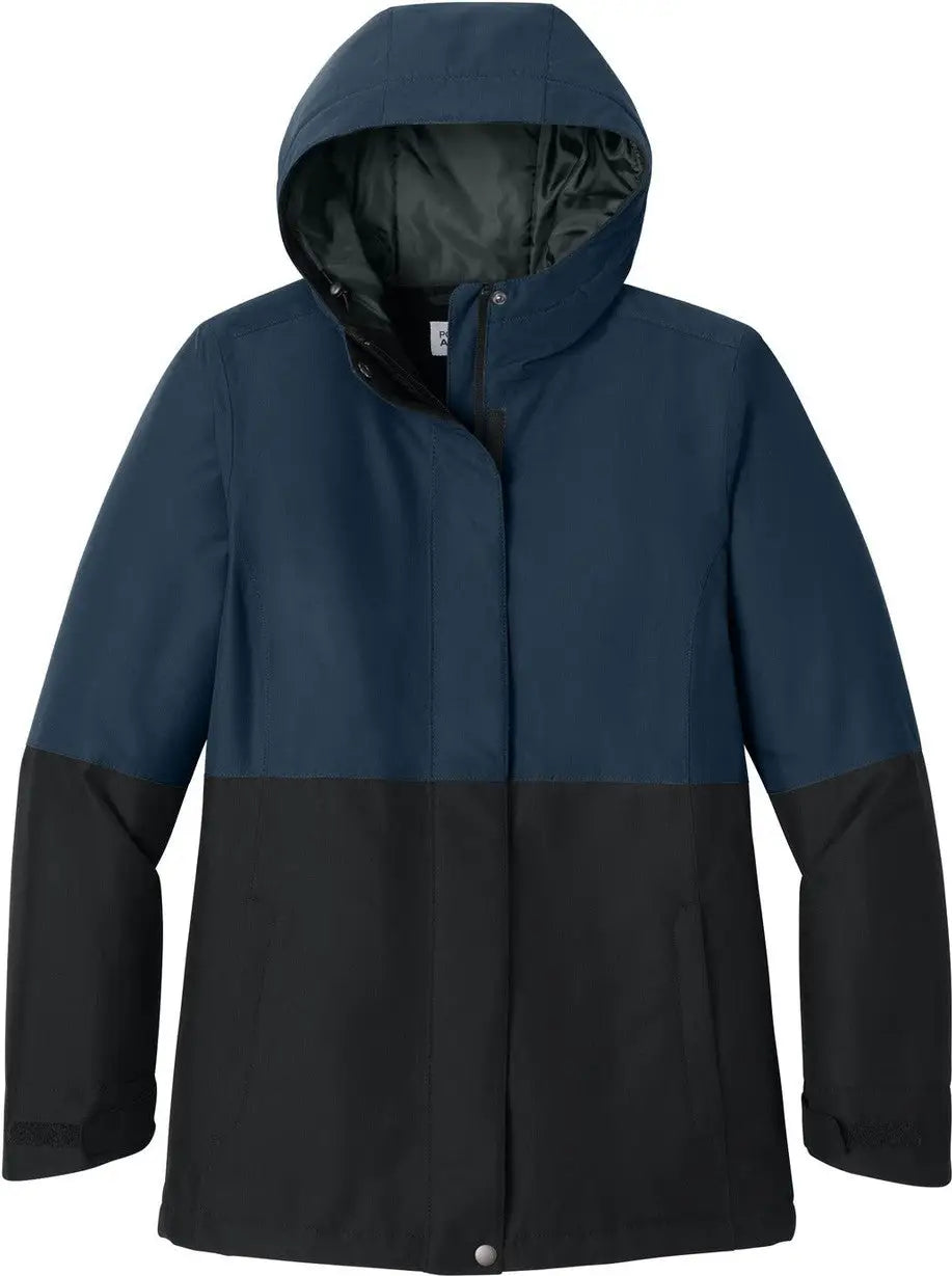 Port Authority L721 Women’s Insulated Heavy Ripstop Jacket - Dress Blue Navy Deep Black
