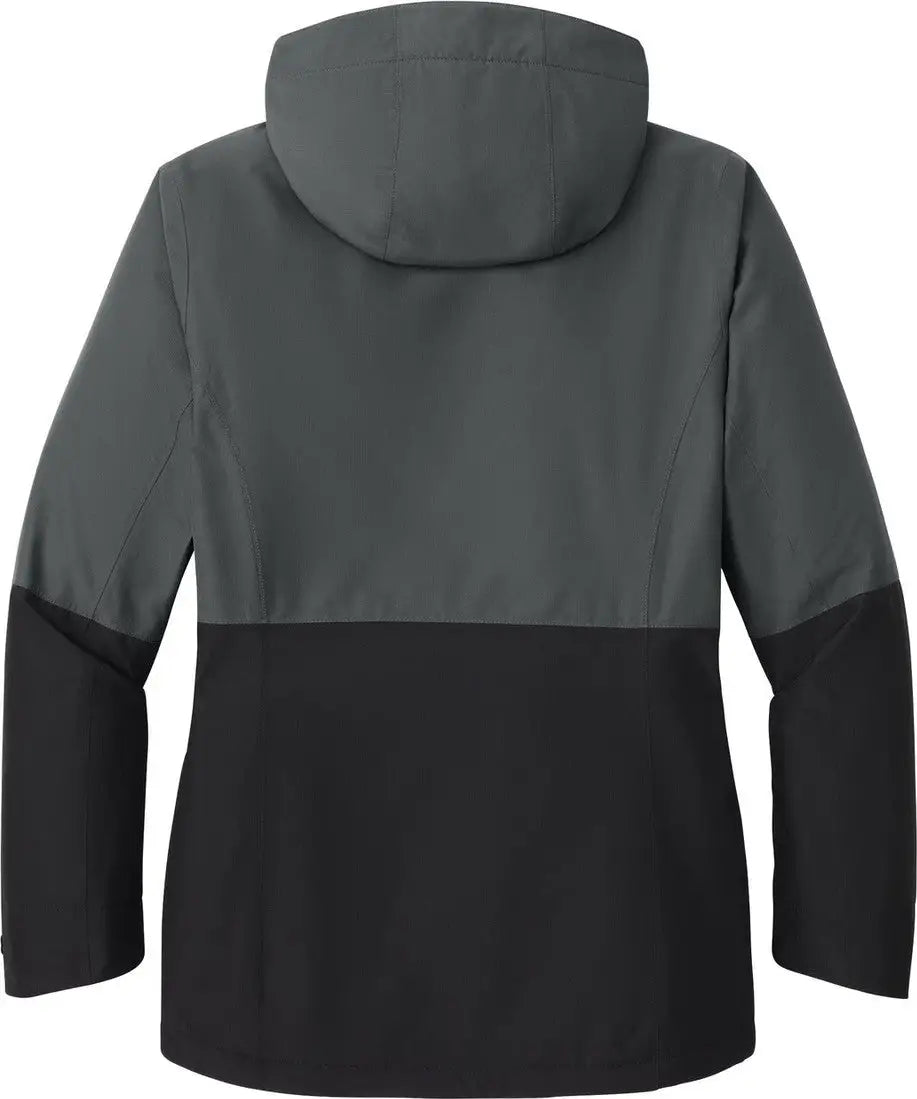 Port Authority L721 Women’s Insulated Heavy Ripstop Jacket - Gray Steel Deep Black