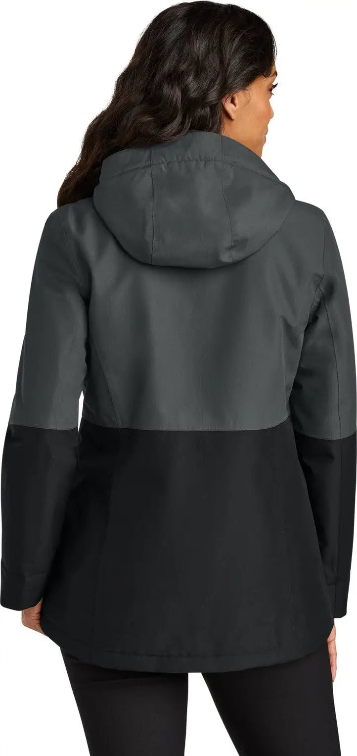 Port Authority L721 Women’s Insulated Heavy Ripstop Jacket - Gray Steel Deep Black