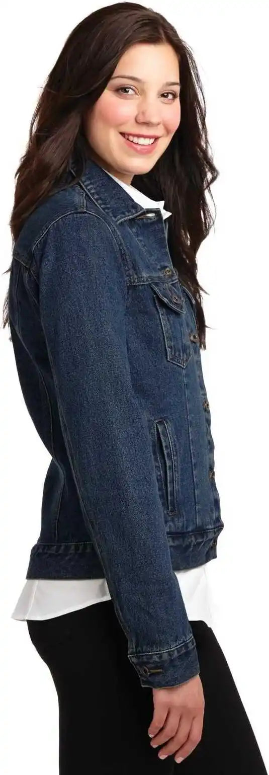 Port Authority L7620 Ladies Denim Jacket Blue