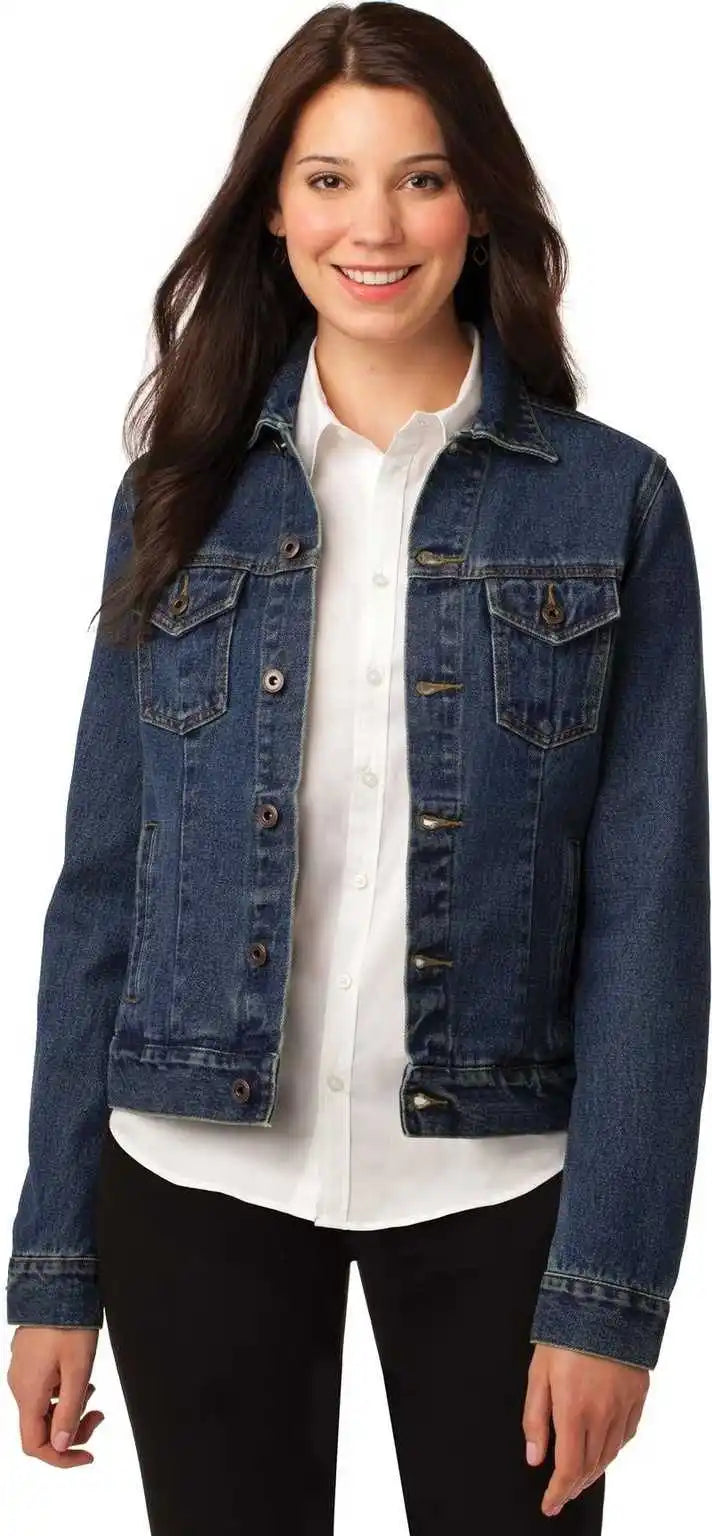 Port Authority L7620 Ladies Denim Jacket Blue