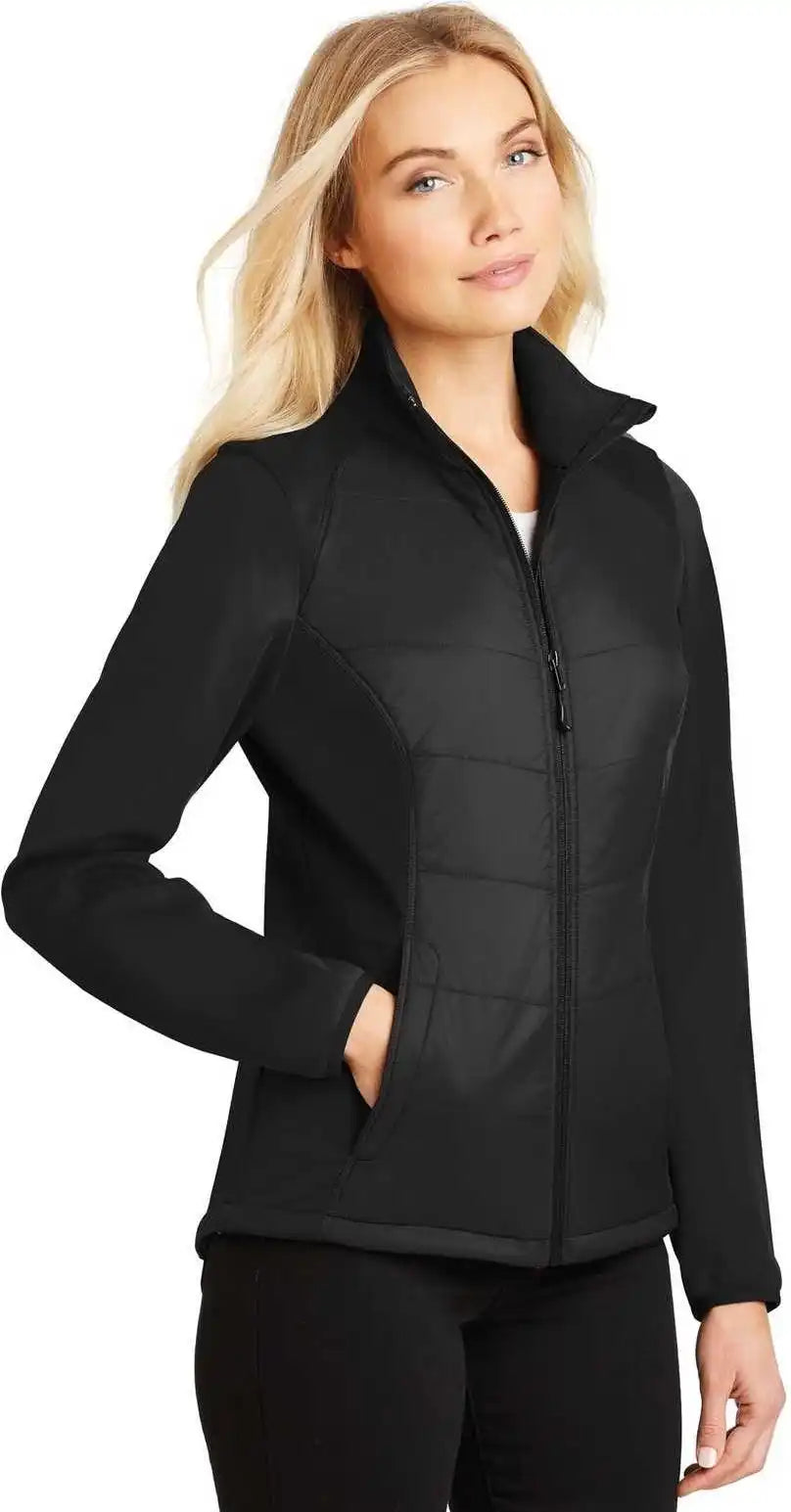 Port Authority L787 Ladies Hybrid Soft Shell Jacket Deep Black
