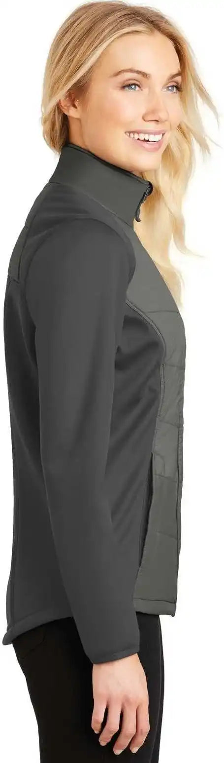 Port Authority L787 Ladies Hybrid Soft Shell Jacket - Smoke Gray Steel