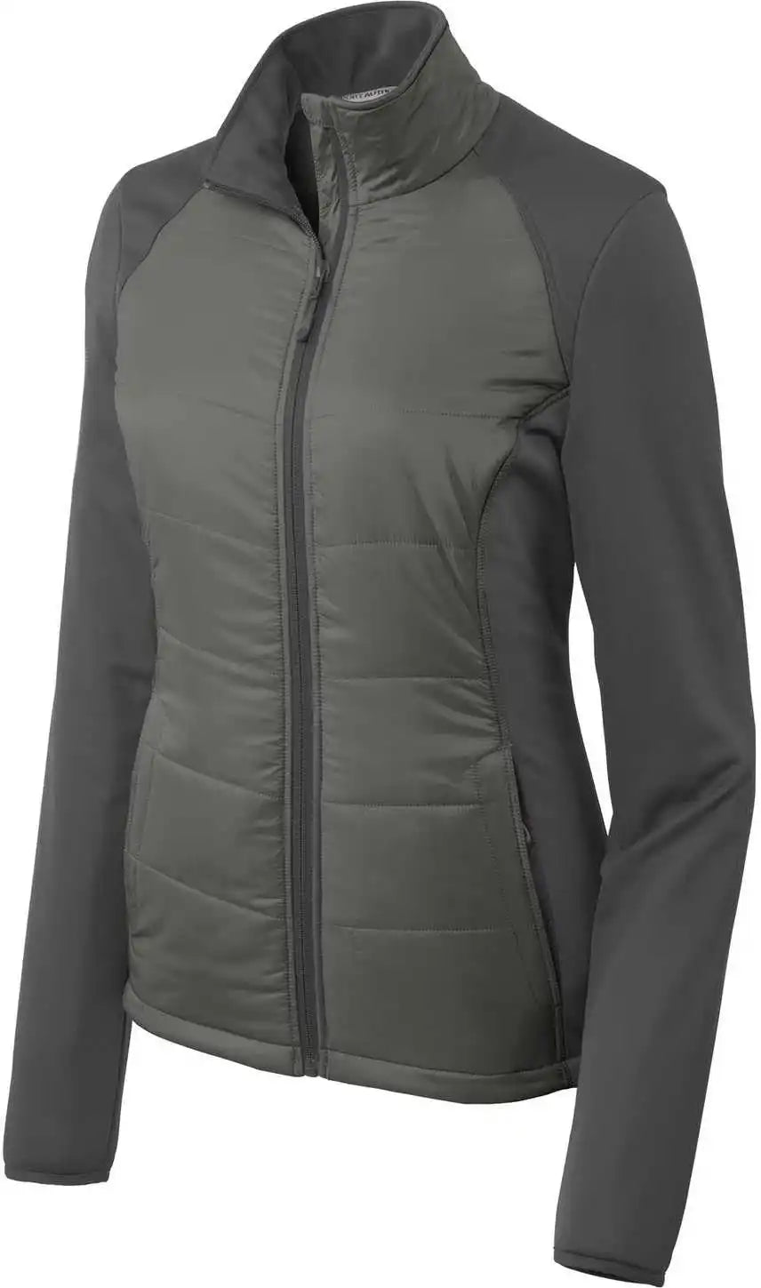 Port Authority L787 Ladies Hybrid Soft Shell Jacket - Smoke Gray Steel