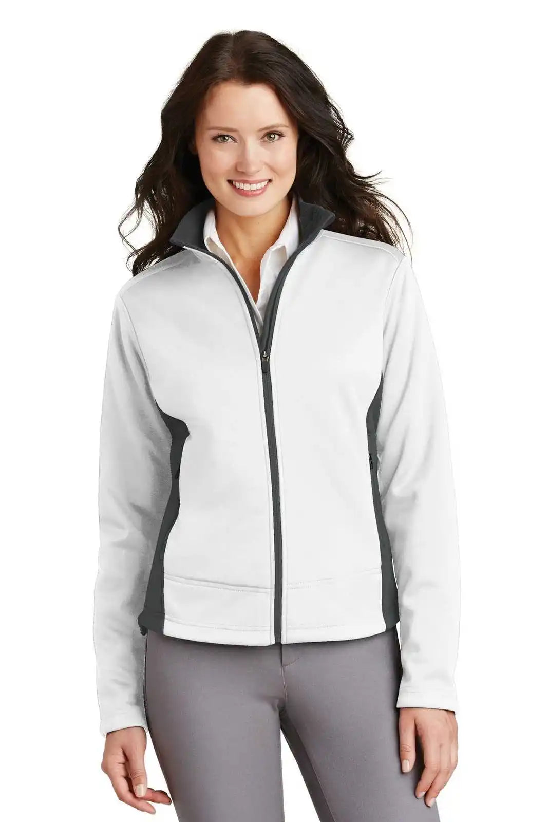 Port Authority L794 Ladies Two-tone Soft Shell Jacket - White Graphite