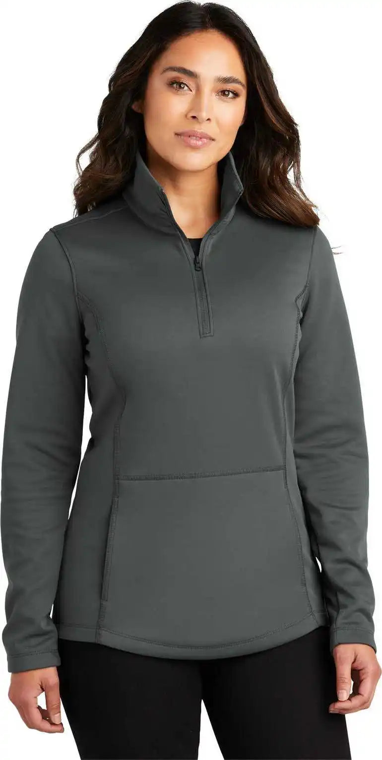 Port Authority L804 Ladies Smooth Fleece 1/4 Zip Graphite