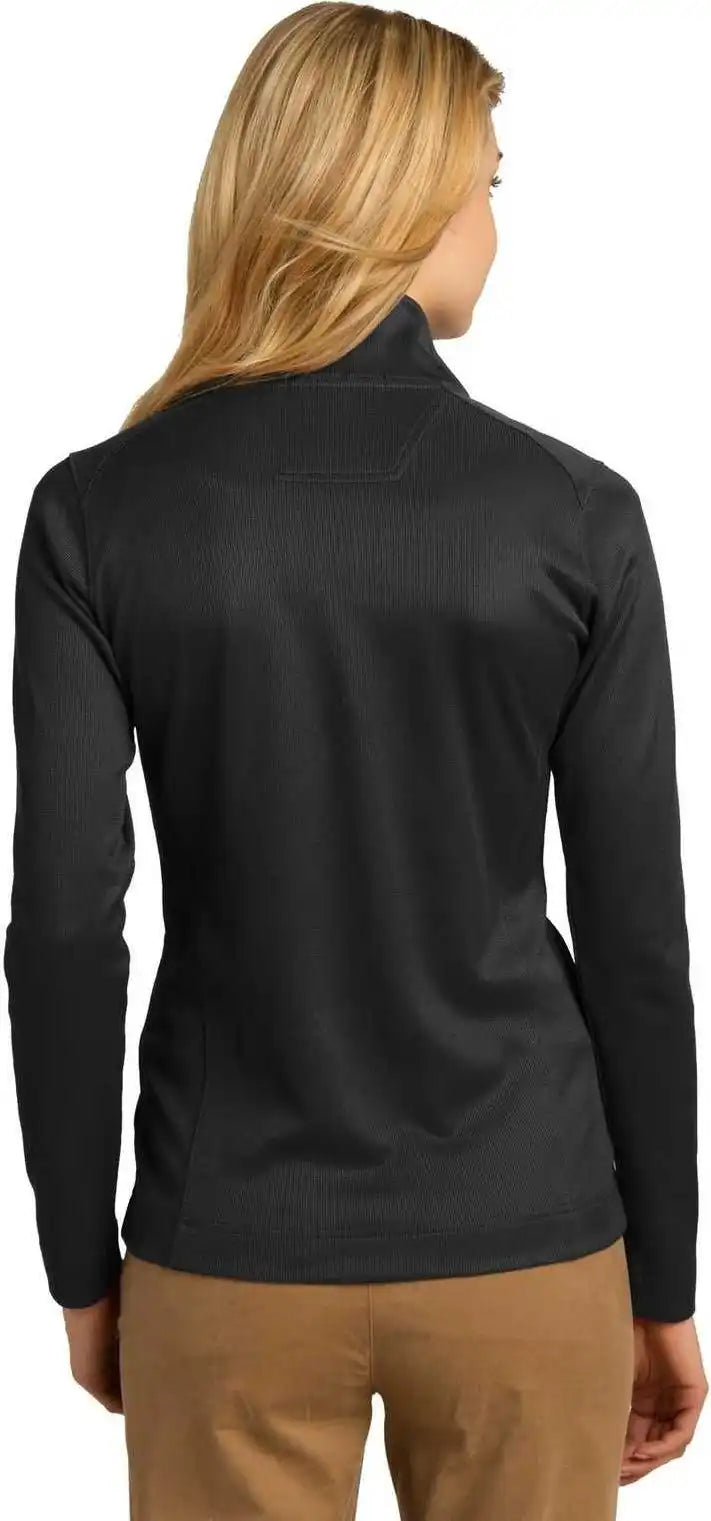 Port Authority L805 Ladies Vertical Texture Full Zip Jacket Black Iron Gray