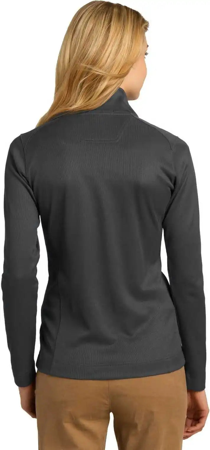 Port Authority L805 Ladies Vertical Texture Full Zip Jacket Iron Gray Black