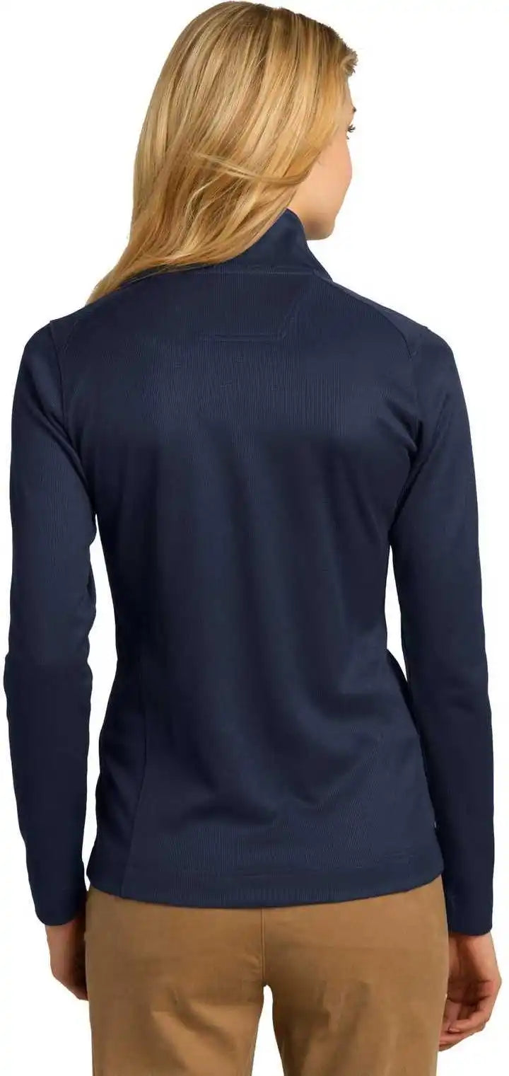Port Authority L805 Ladies Vertical Texture Full-zip Jacket - True Navy Iron Gray
