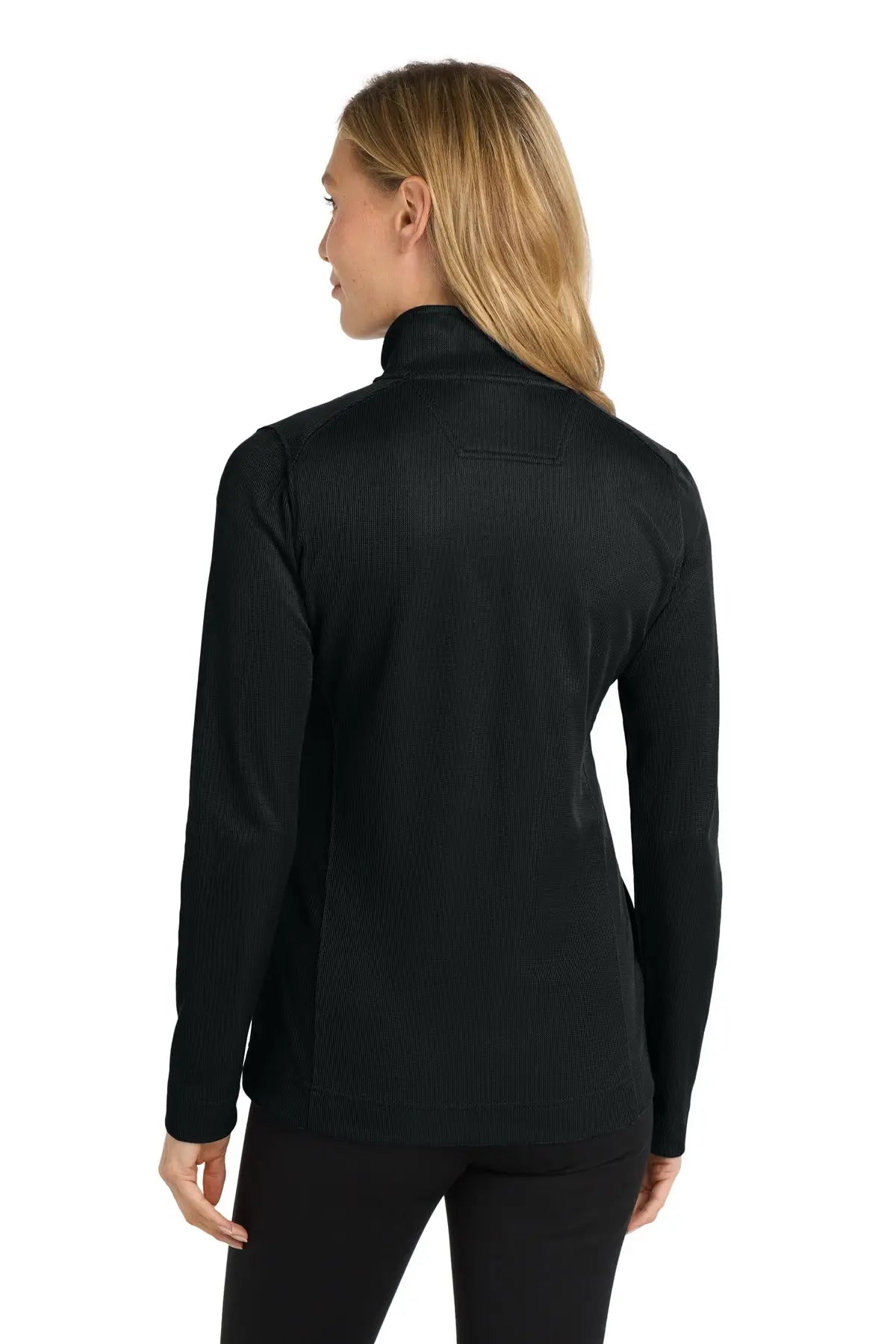 Port Authority L805 Women’s Vertical Texture Full-zip Jacket - Black Iron Gray