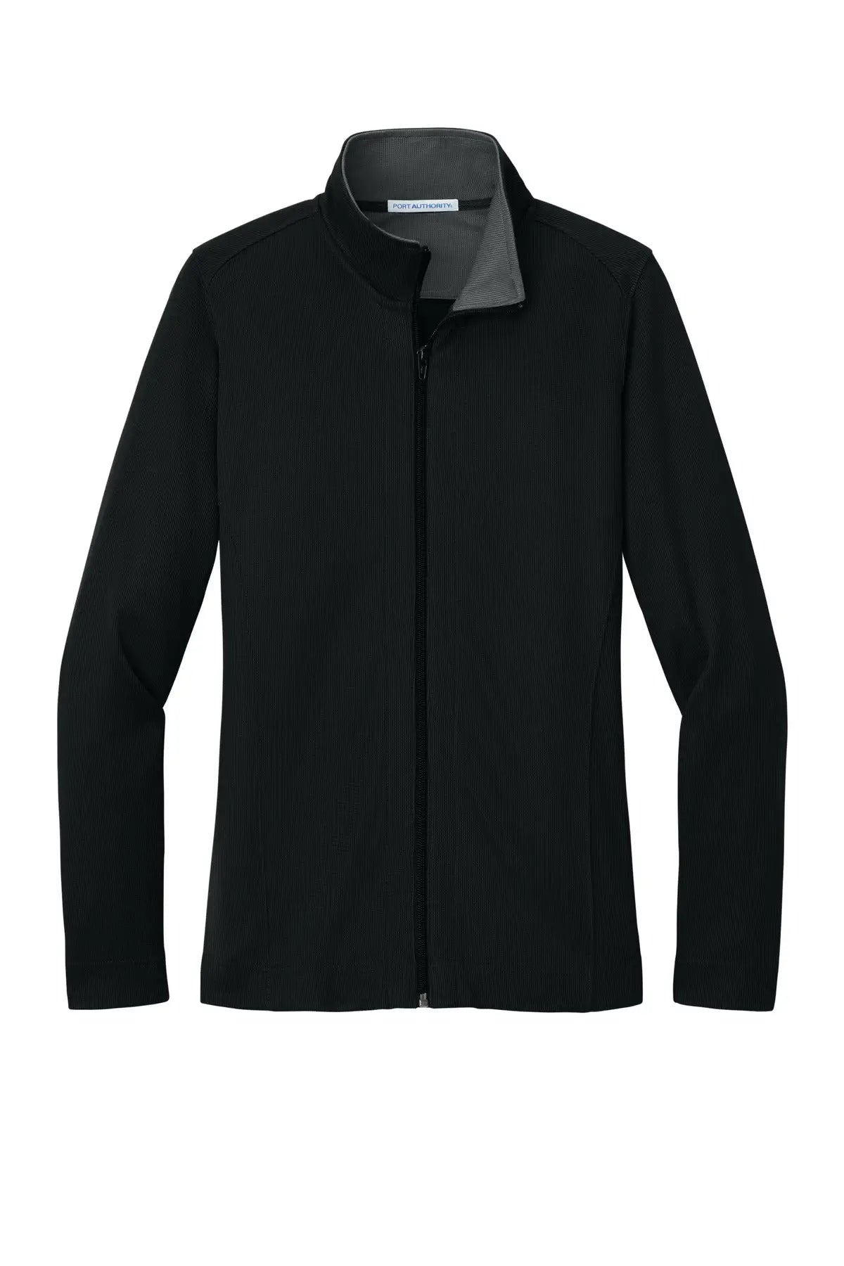 Port Authority L805 Women’s Vertical Texture Full-zip Jacket - Black Iron Gray
