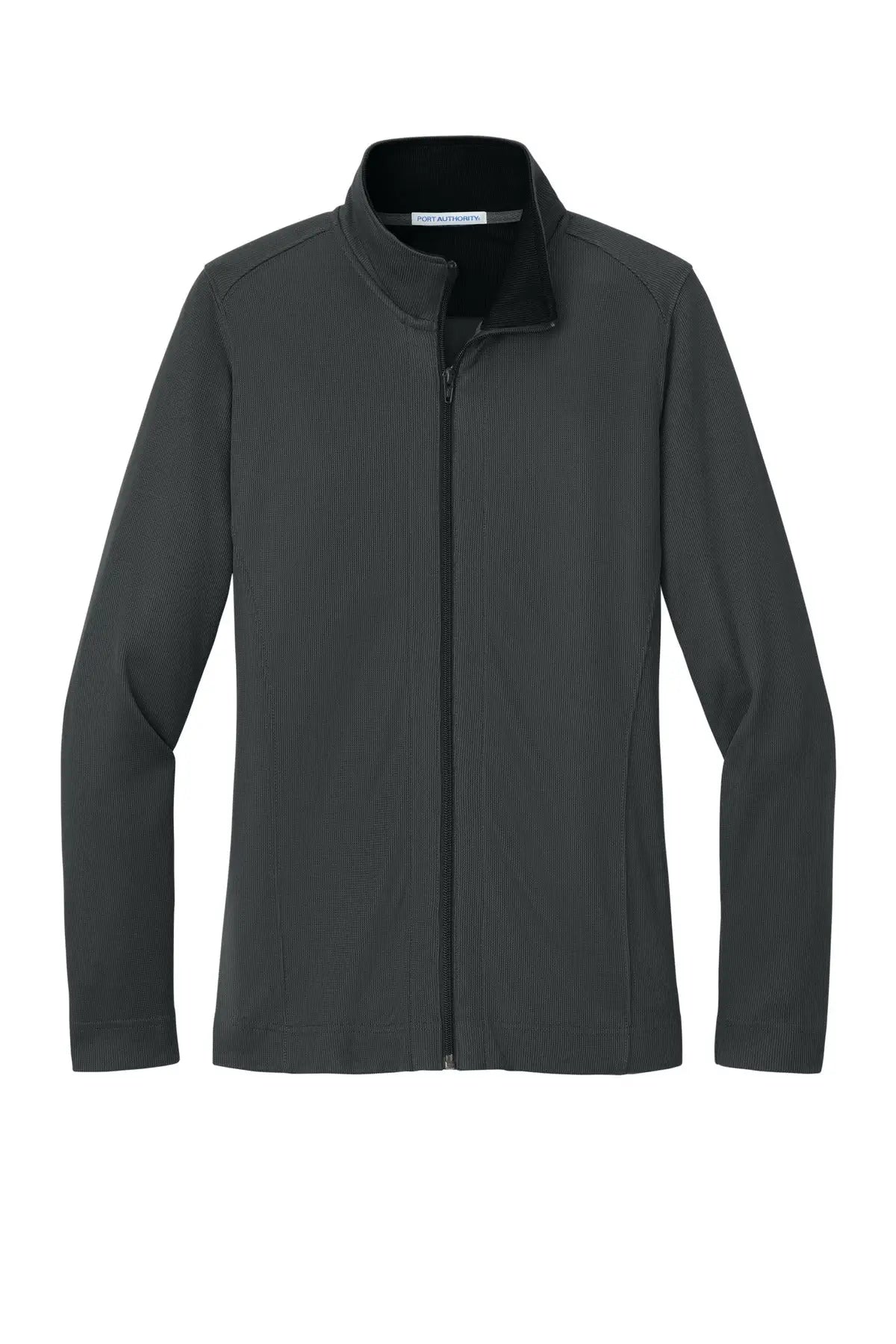 Port Authority L805 Women’s Vertical Texture Full-zip Jacket - Iron Gray Black