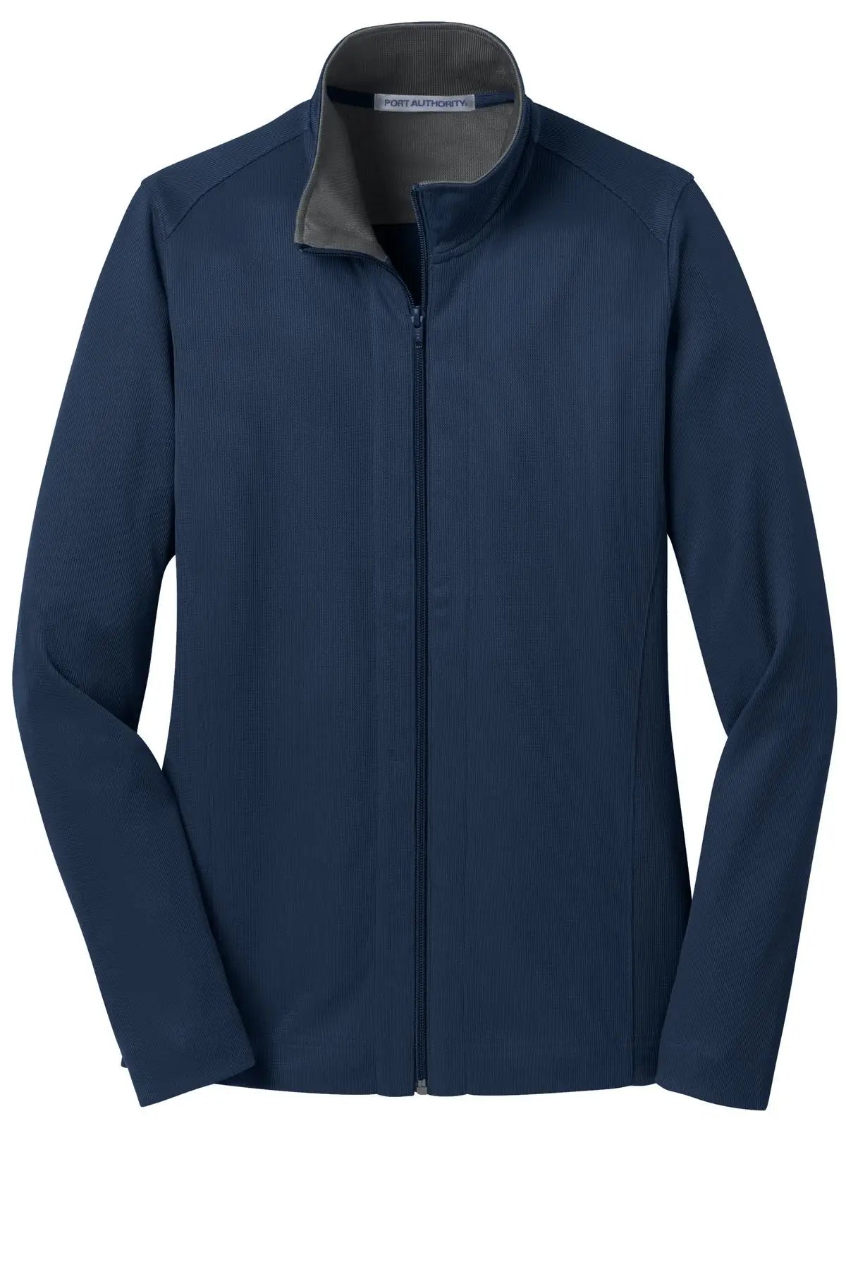 Port Authority L805 Women’s Vertical Texture Full-zip Jacket - Regatta Blue Iron Gray