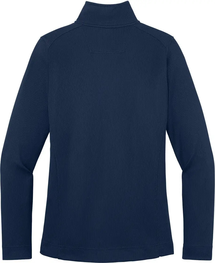 Port Authority L805 Women’s Vertical Texture Full-zip Jacket - True Navy Iron Gray