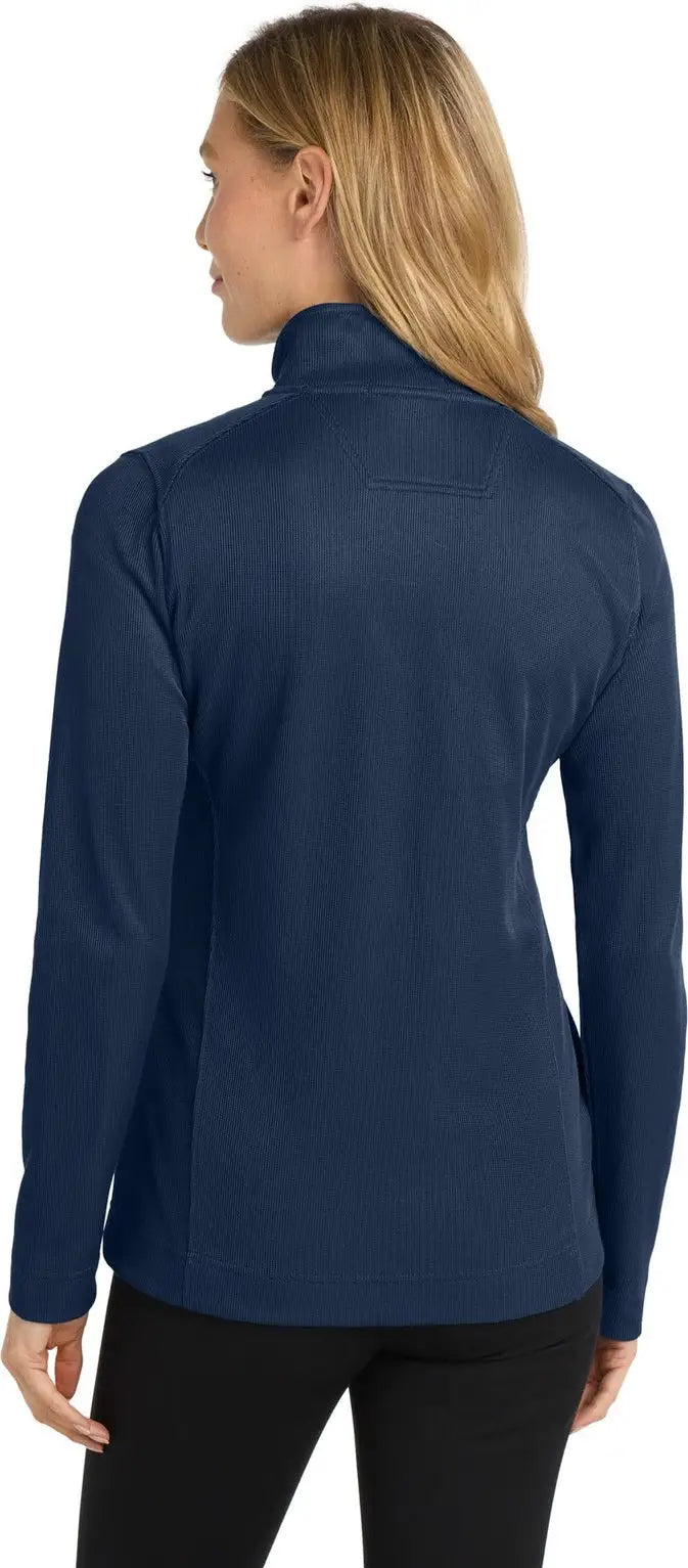 Port Authority L805 Women’s Vertical Texture Full-zip Jacket - True Navy Iron Gray