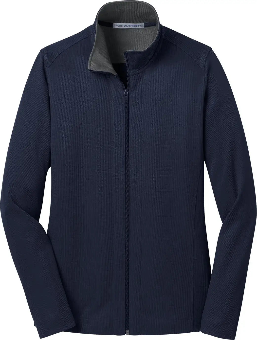 Port Authority L805 Women’s Vertical Texture Full-zip Jacket - True Navy Iron Gray
