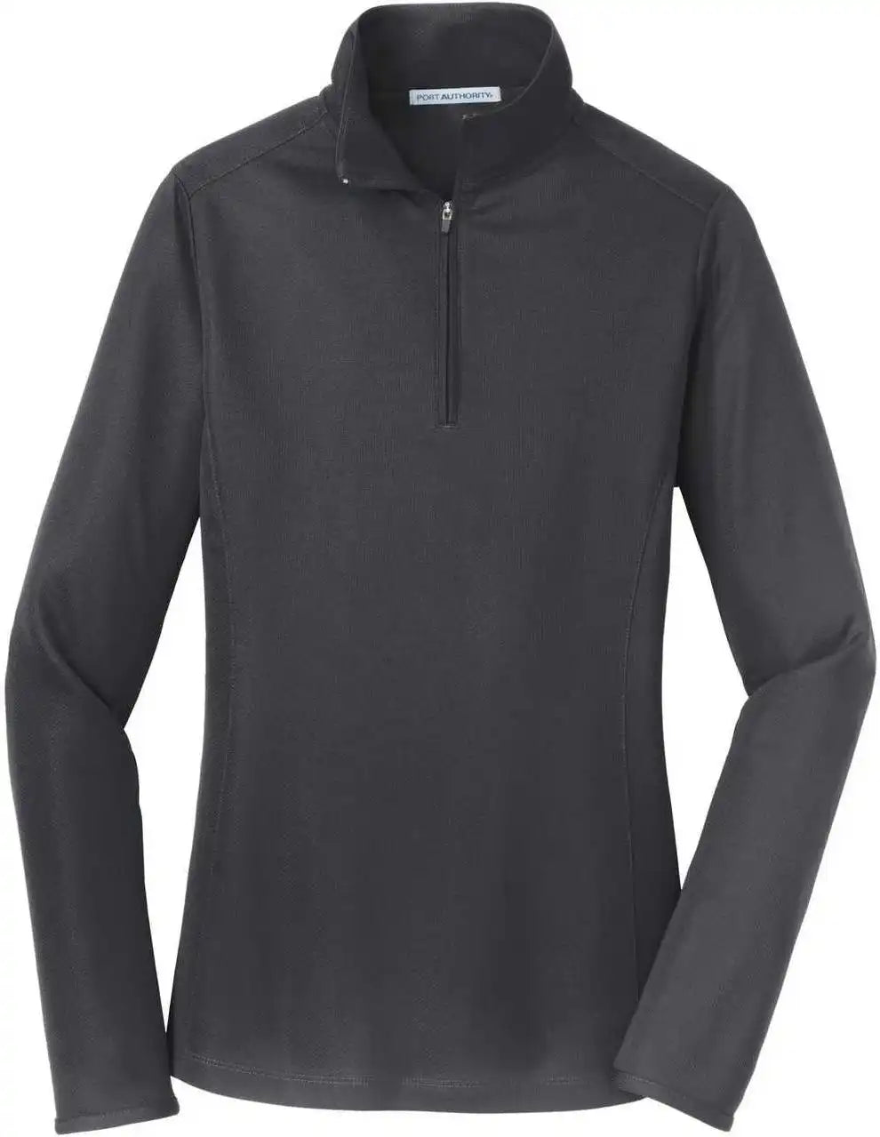Port Authority L806 Ladies Pinpoint Mesh 1/2 Zip Battleship Gray