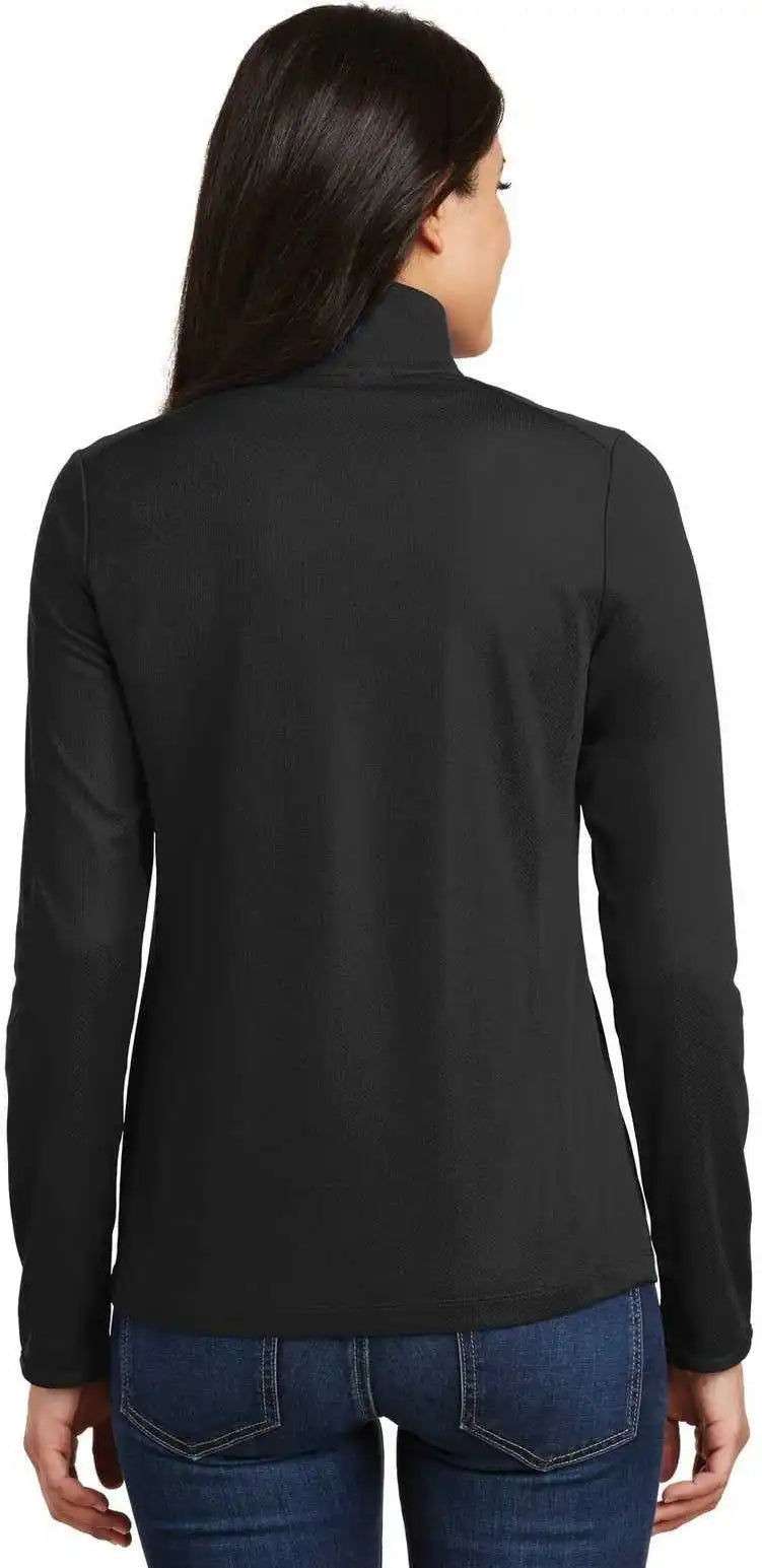 Port Authority L806 Ladies Pinpoint Mesh 1/2-zip - Black