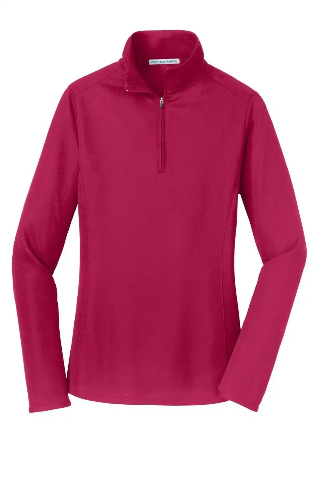 Port Authority L806 Ladies Pinpoint Mesh 1/2-zip - Dark Fuchsia