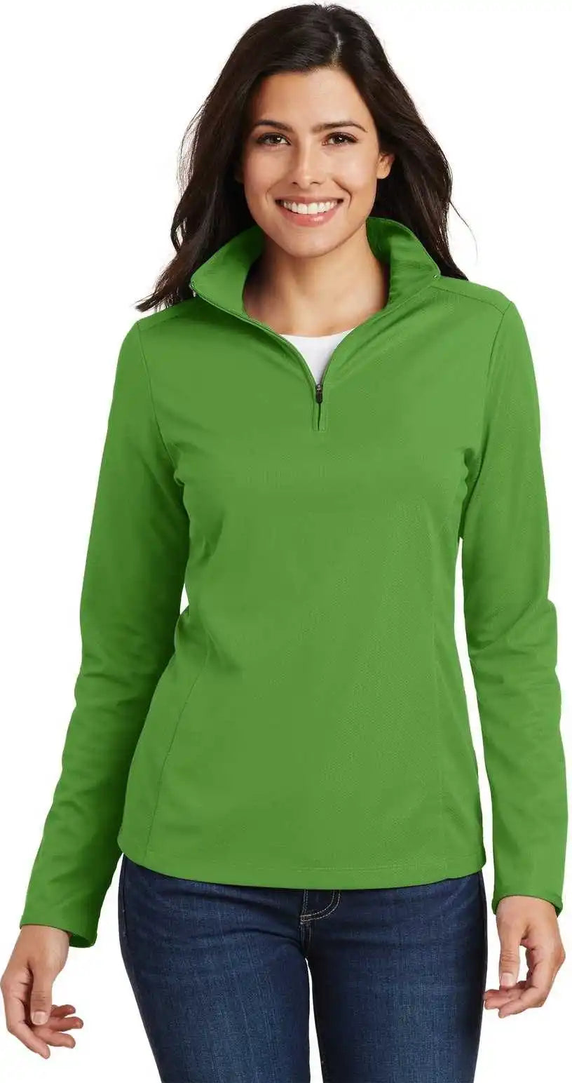 Port Authority L806 Ladies Pinpoint Mesh 1/2-zip - Treetop Green