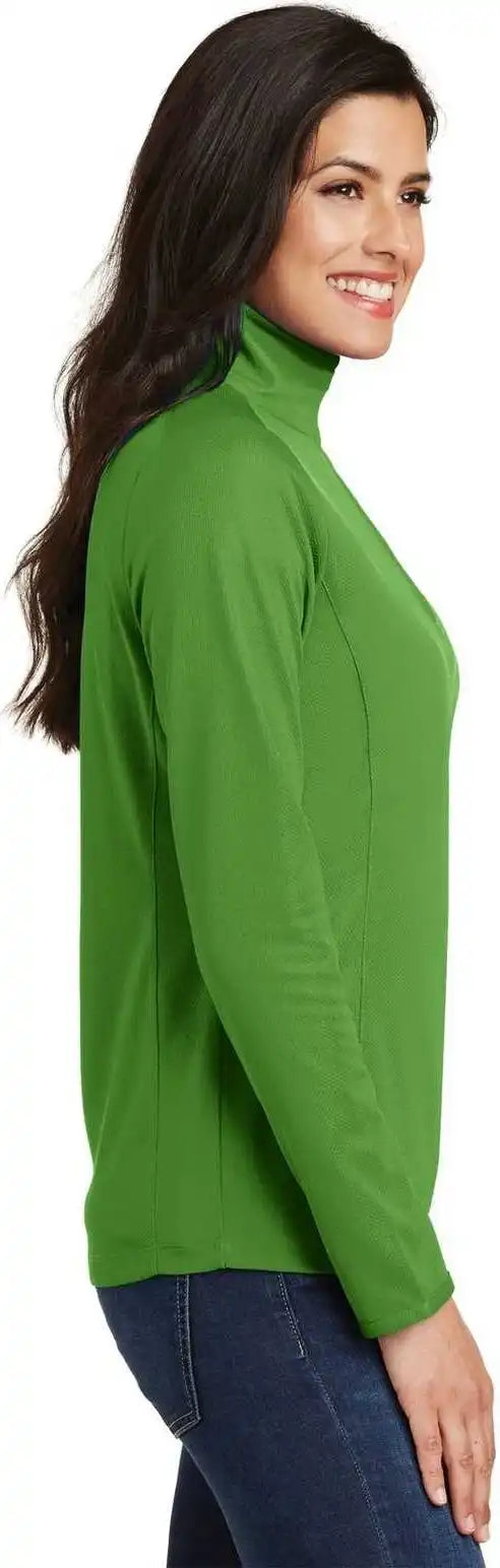 Port Authority L806 Ladies Pinpoint Mesh 1/2-zip - Treetop Green