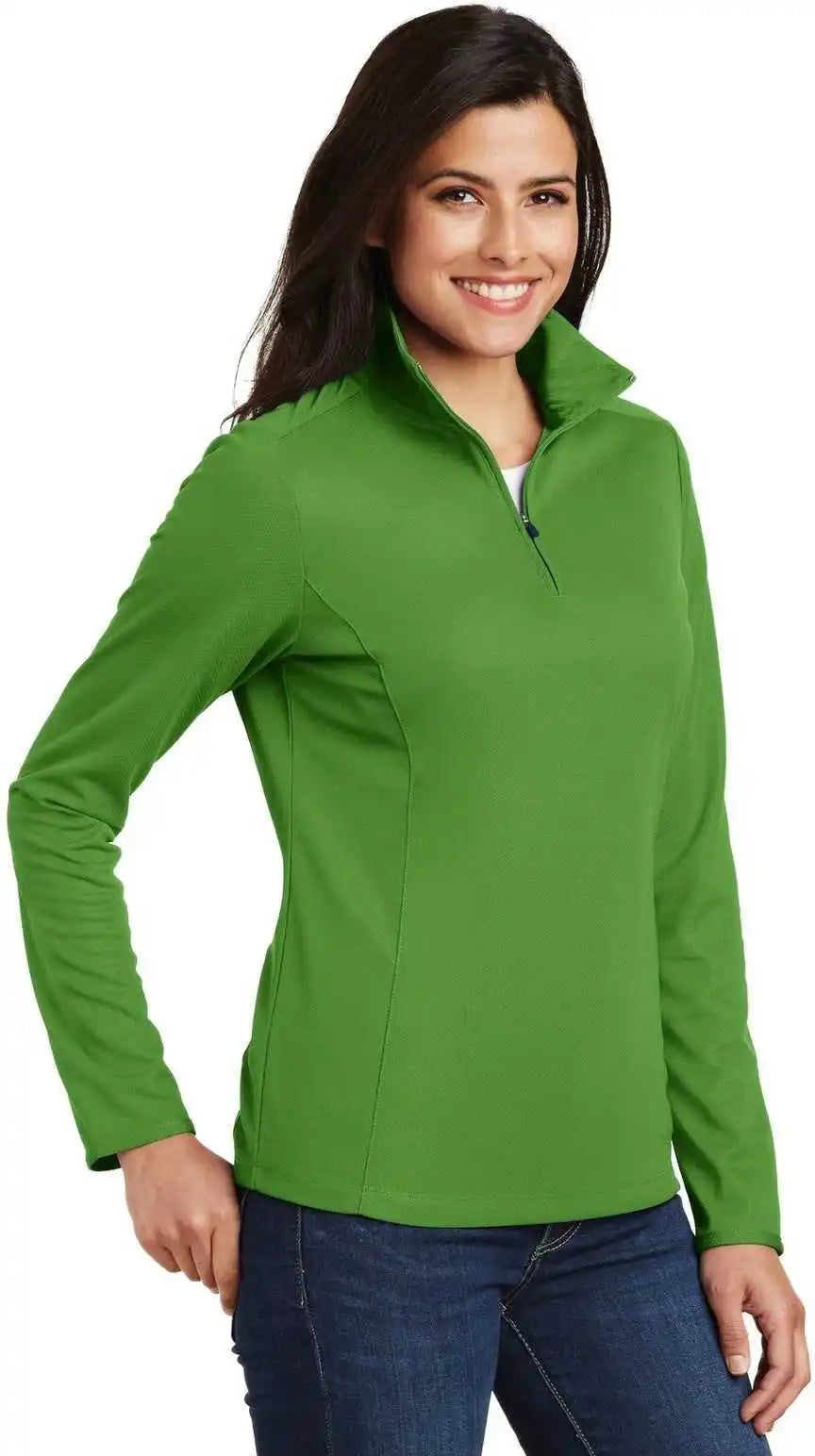 Port Authority L806 Ladies Pinpoint Mesh 1/2-zip - Treetop Green