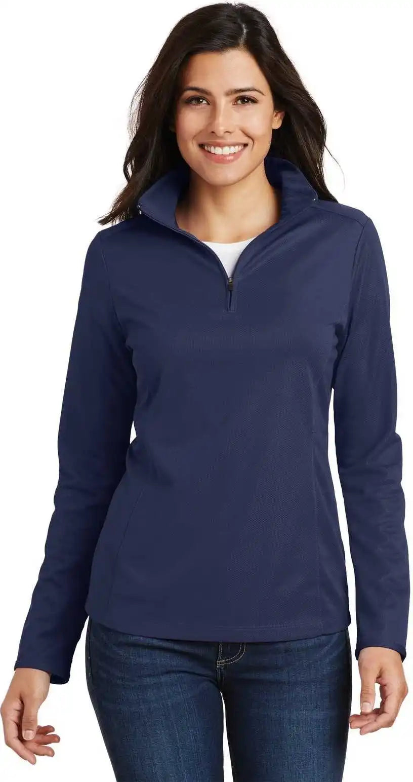 Port Authority L806 Ladies Pinpoint Mesh 1/2-zip - True Navy