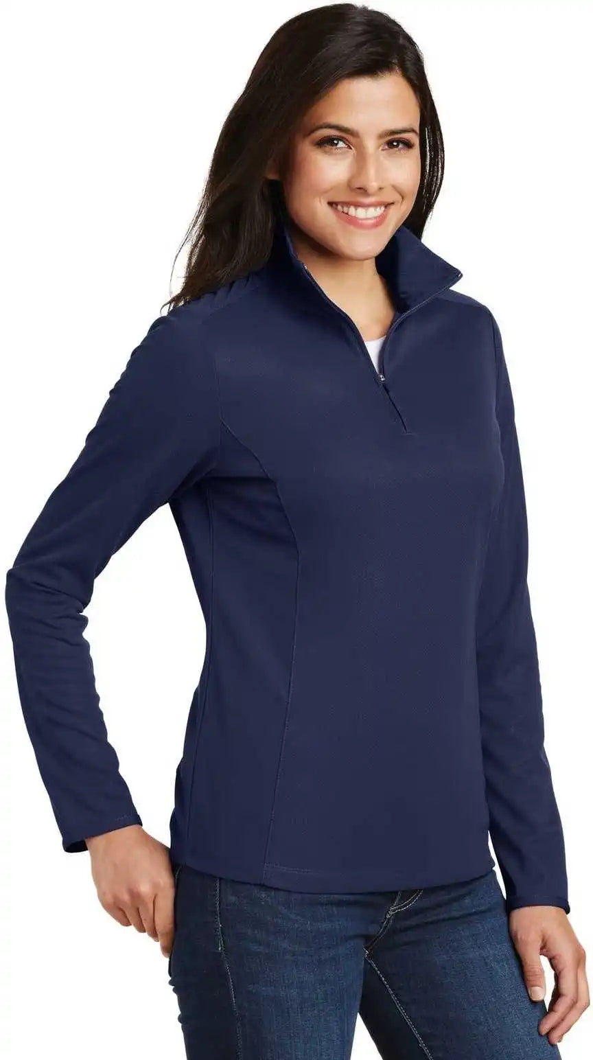Port Authority L806 Ladies Pinpoint Mesh 1/2-zip - True Navy