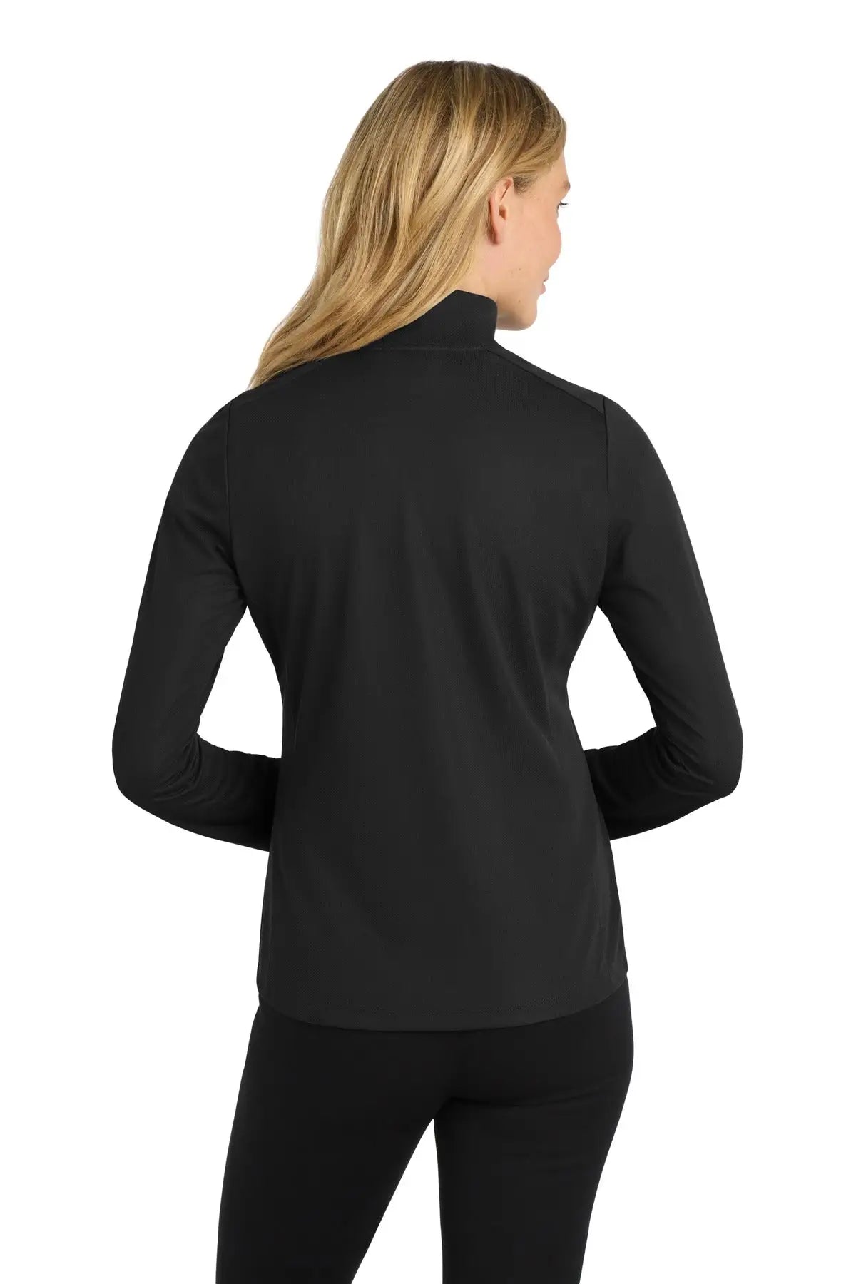 Port Authority L806 Women’s Pinpoint Mesh 1/2-zip - Black