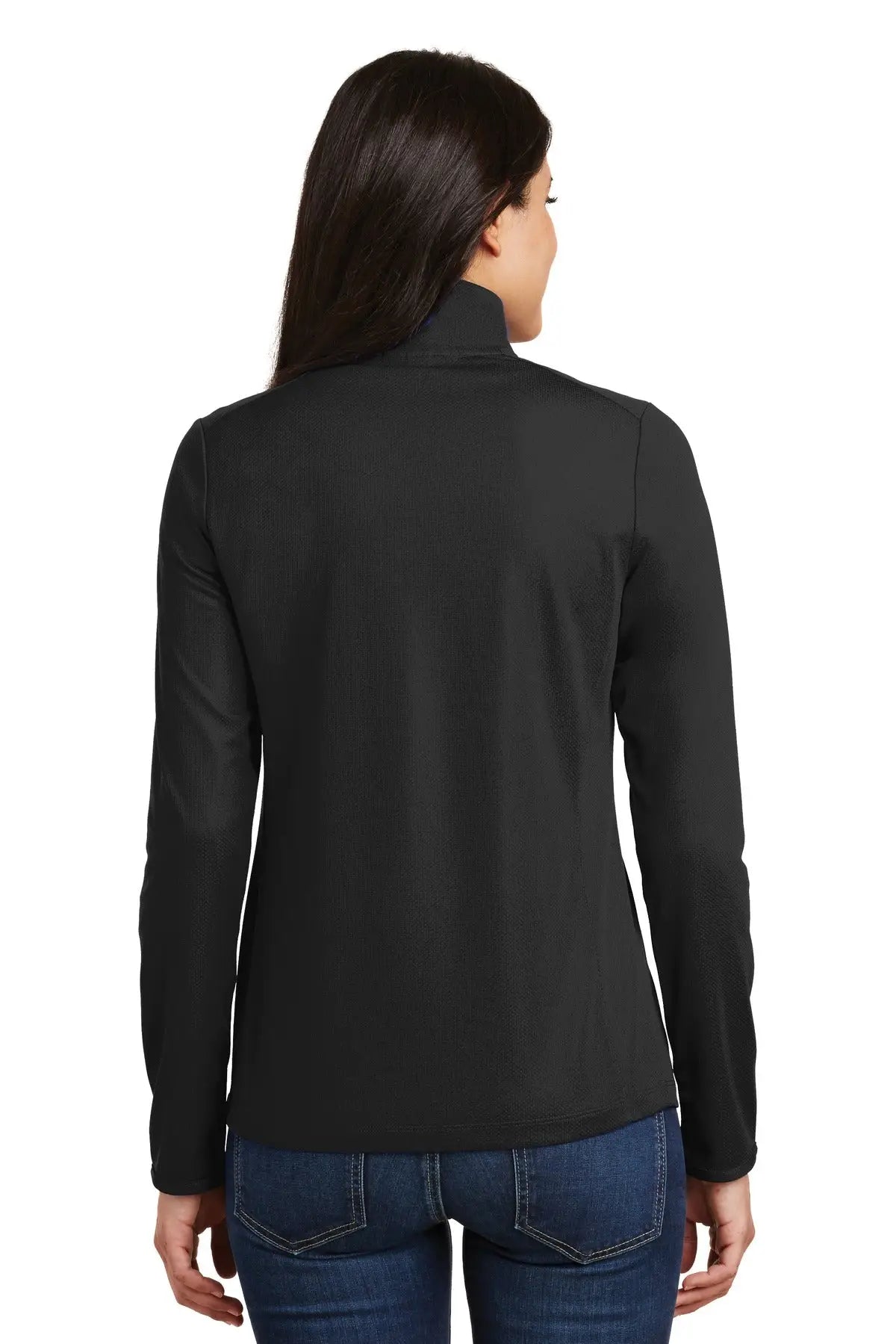 Port Authority L806 Women’s Pinpoint Mesh 1/2-zip - Black