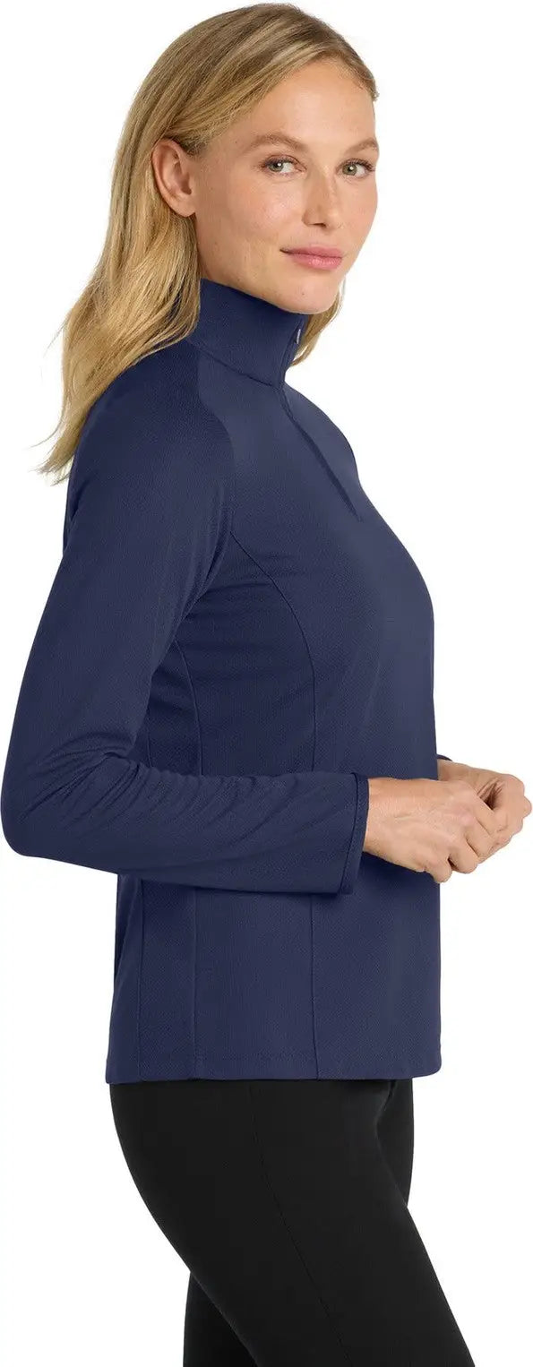 Port Authority L806 Women’s Pinpoint Mesh 1/2-zip - True Navy