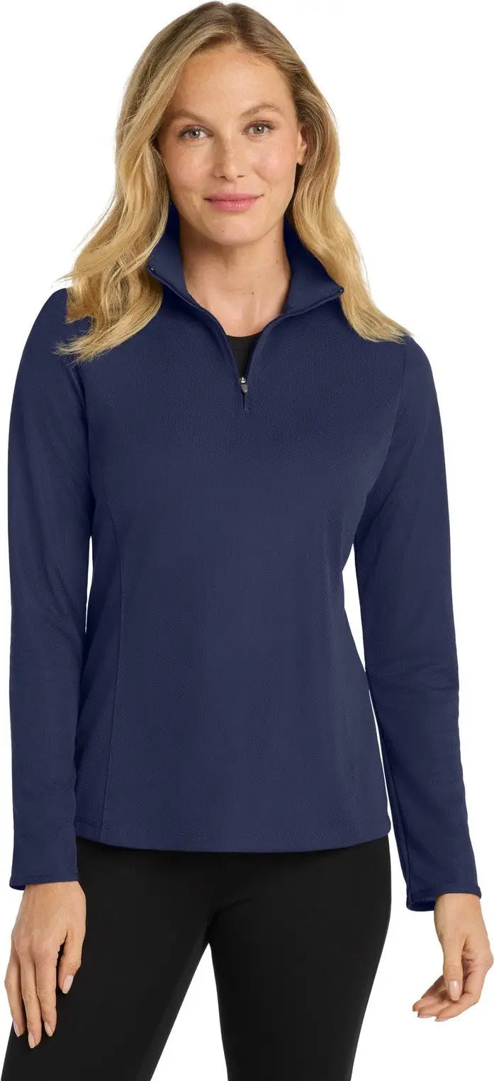Port Authority L806 Women’s Pinpoint Mesh 1/2-zip - True Navy