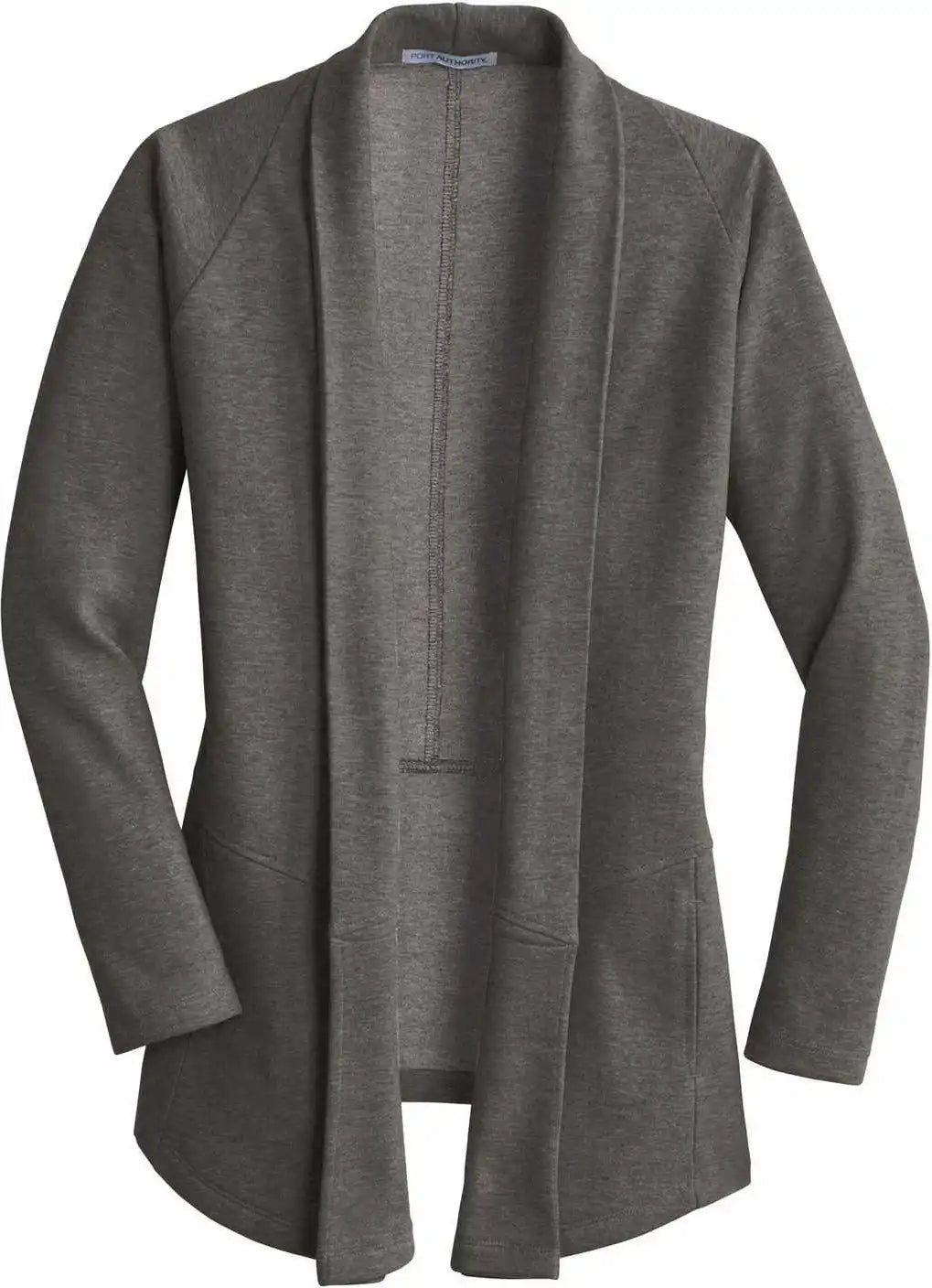 Port Authority L807 Ladies Interlock Cardigan Charcoal Heather Medium Gray