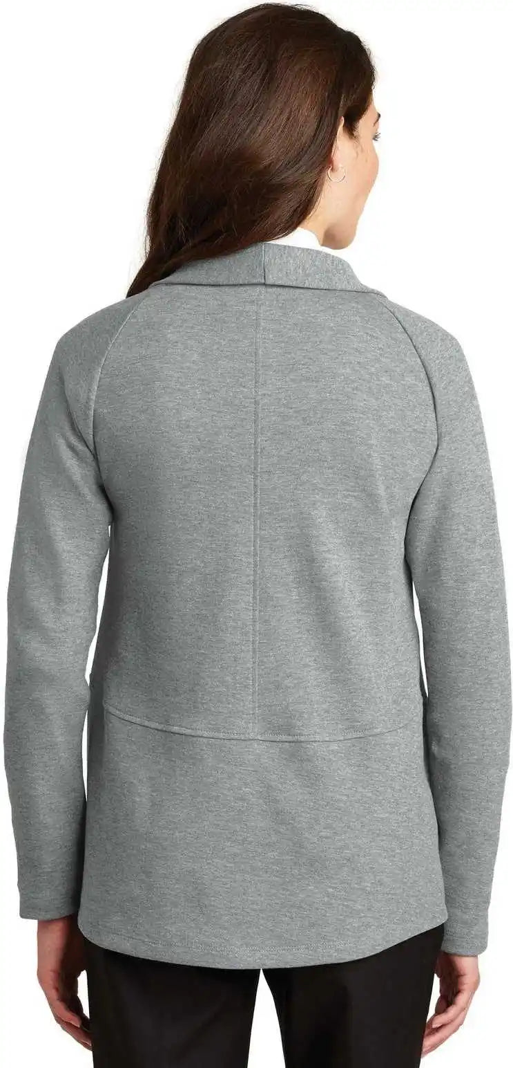Port Authority L807 Ladies Interlock Cardigan - Medium Heather Gray Charcoal