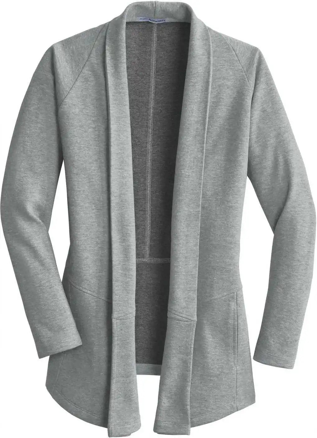 Port Authority L807 Ladies Interlock Cardigan Medium Heather Gray Charcoal