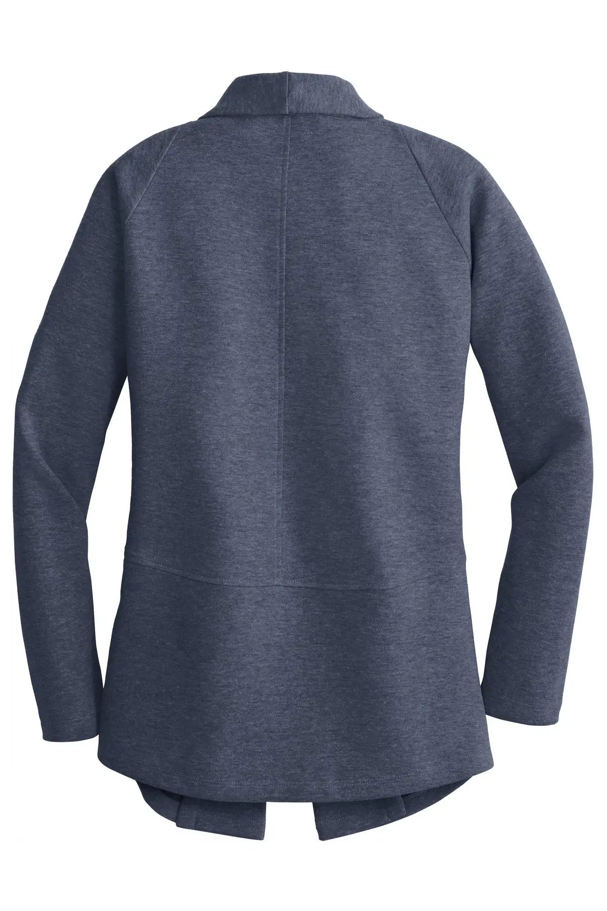 Port Authority L807 Women’s Interlock Cardigan - Estate Blue Heather Charcoal